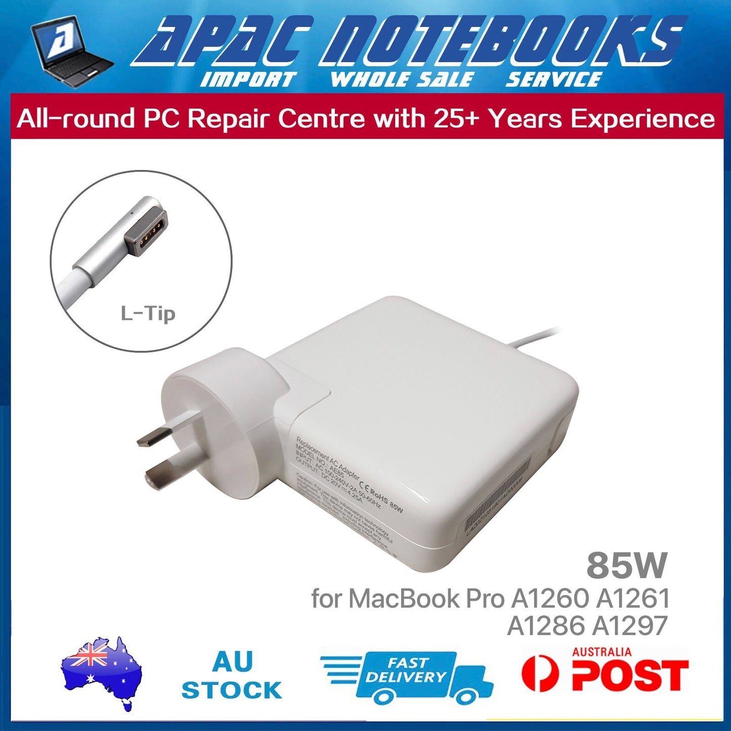 85W Charger for MacBook Pro 15" A1260 Early 2008 MacBookPro4,1 A1343