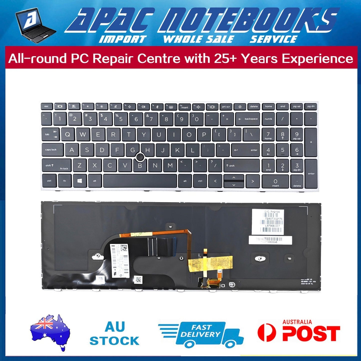 Backlit Keyboard HP ZBook Fury 15 G7 G8 Mobile Workstation