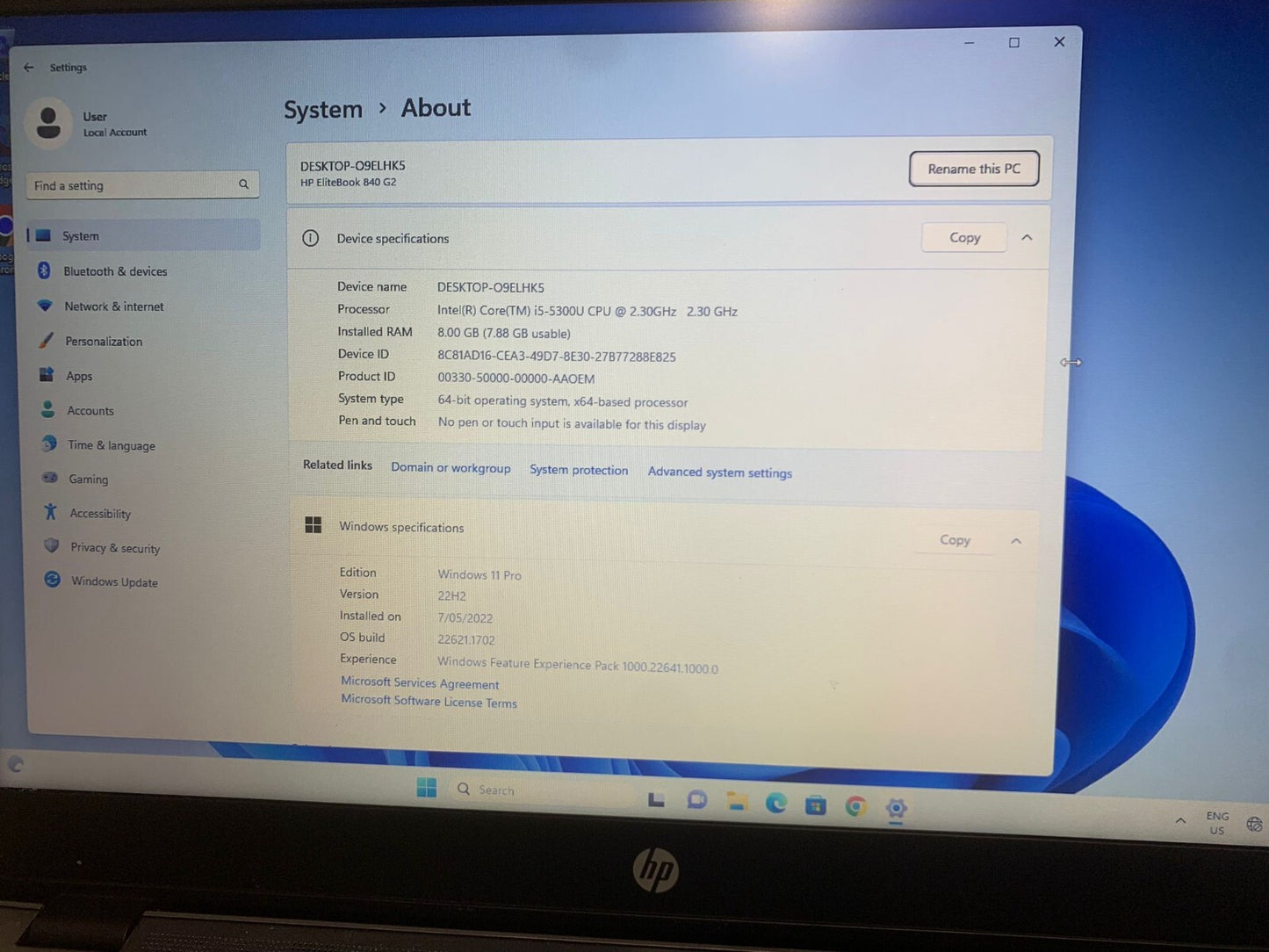 HP Probook 645 G4 14" Ryzen 5 8GB RAM 240GB SSD Windows 11 Pro