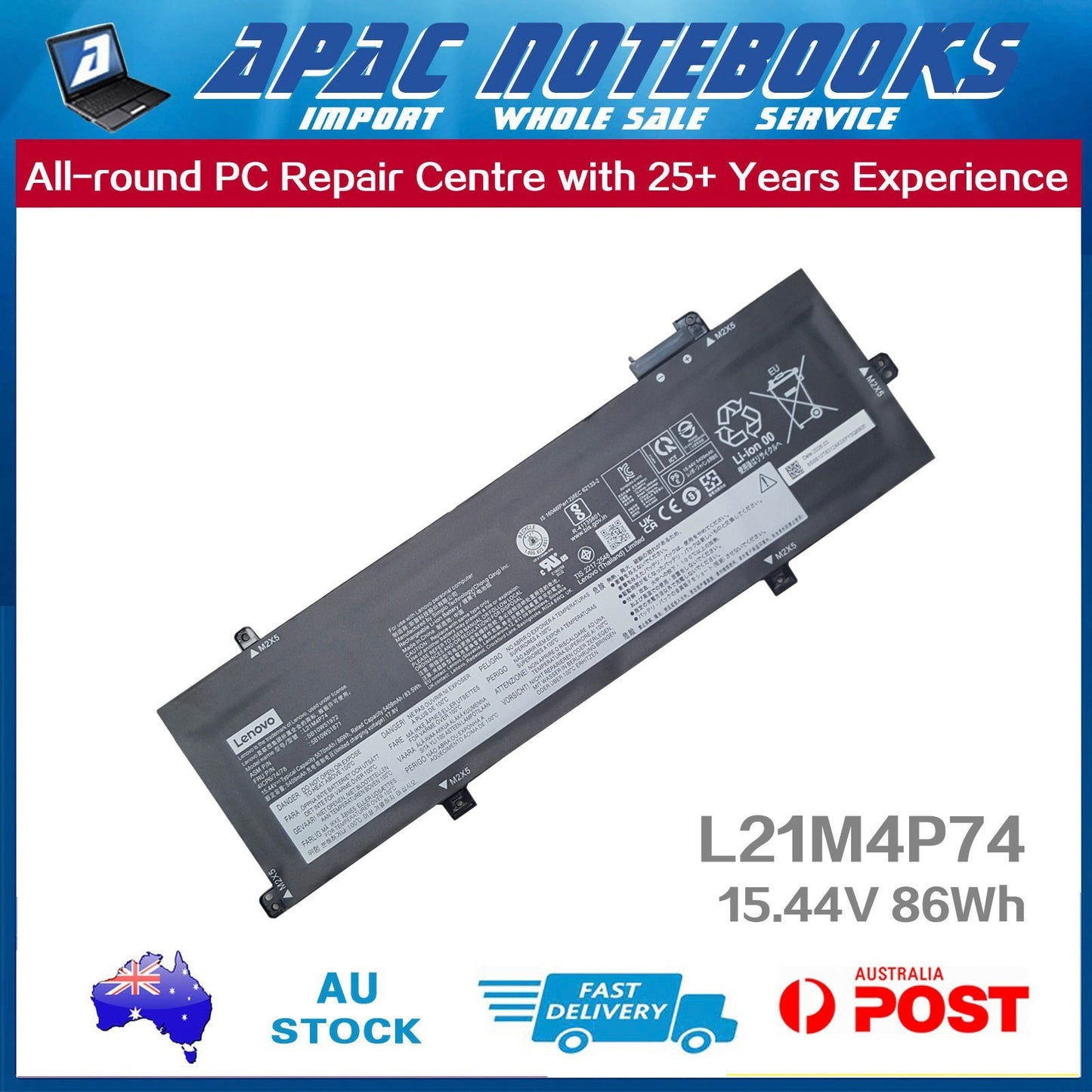 Genuine Battery for L21C4P72 L21D4P72 L21L4P72 L21D4P73 L21M4P73 L21M4P74 86Wh