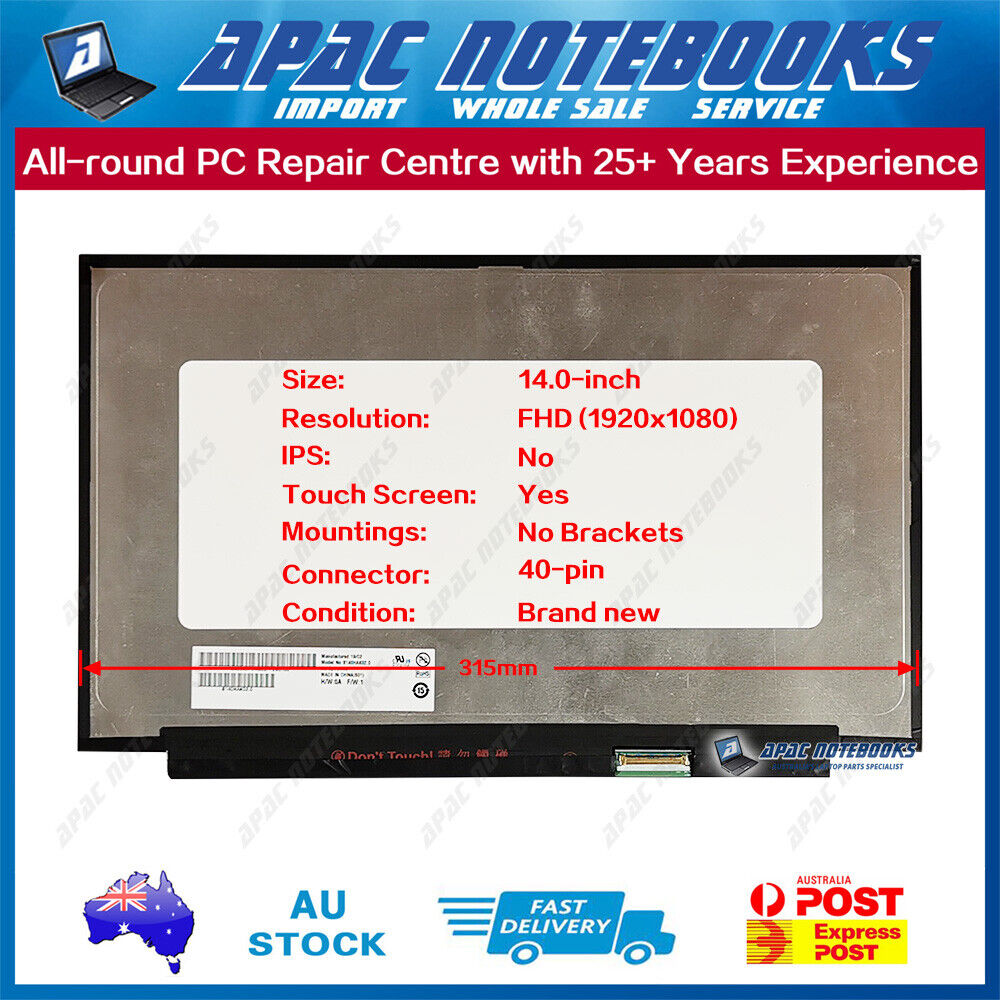14.0"FHD 40Pin No Bracket LED Touch Screen B140HAK02.5