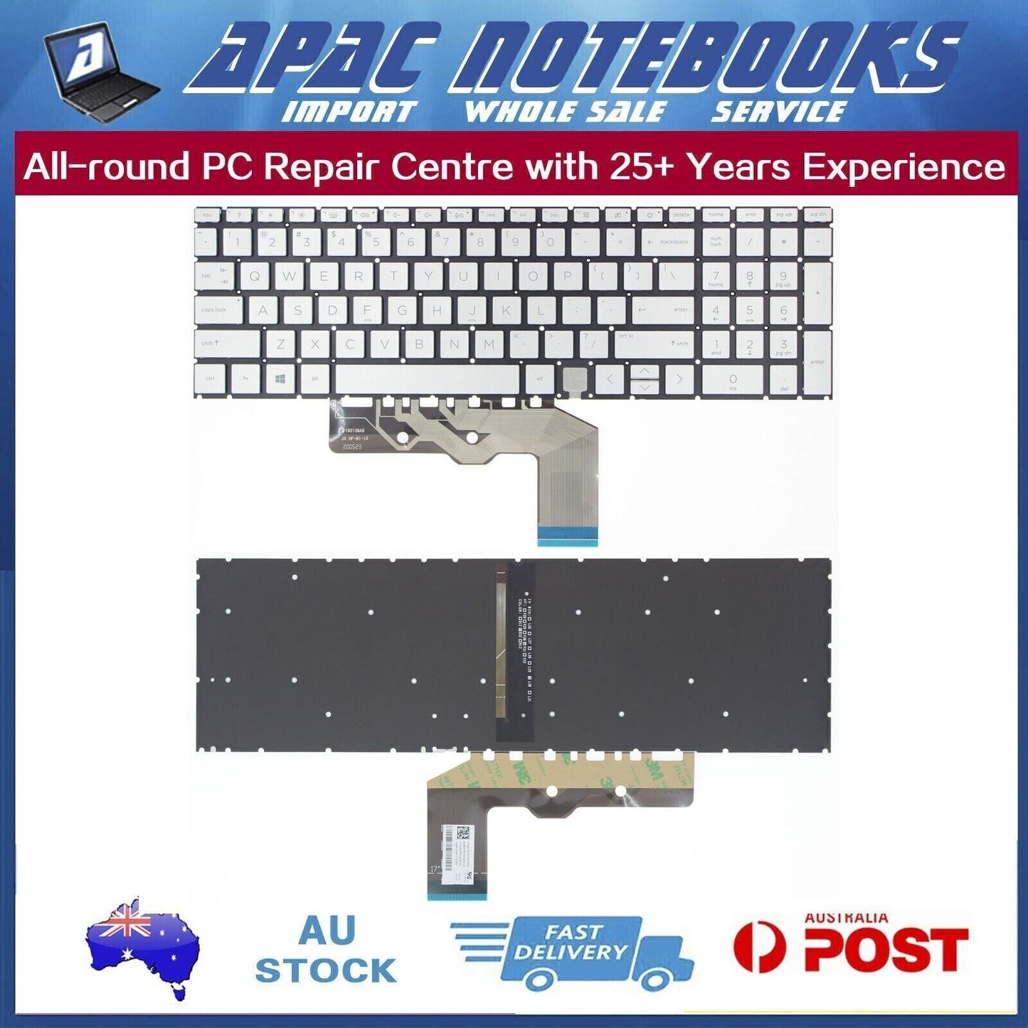 Genuine Backlit Silver Keyboard HP Envy X360 15-EE 15M-EE 15-ED 15M-ED 17-CG