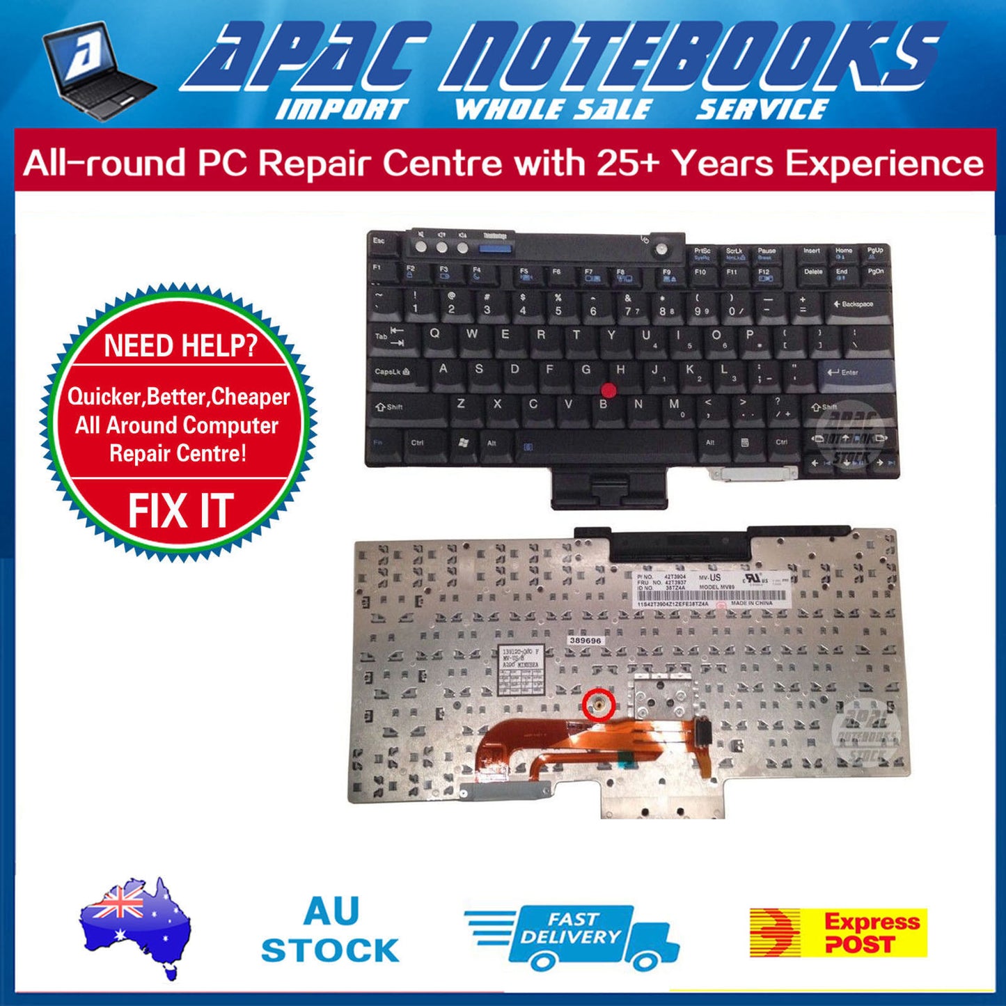 Genuine Keyboard Black US for IBM Lenovo T60 T61 R60 R61 Z60T Z61T Z60M Z61M