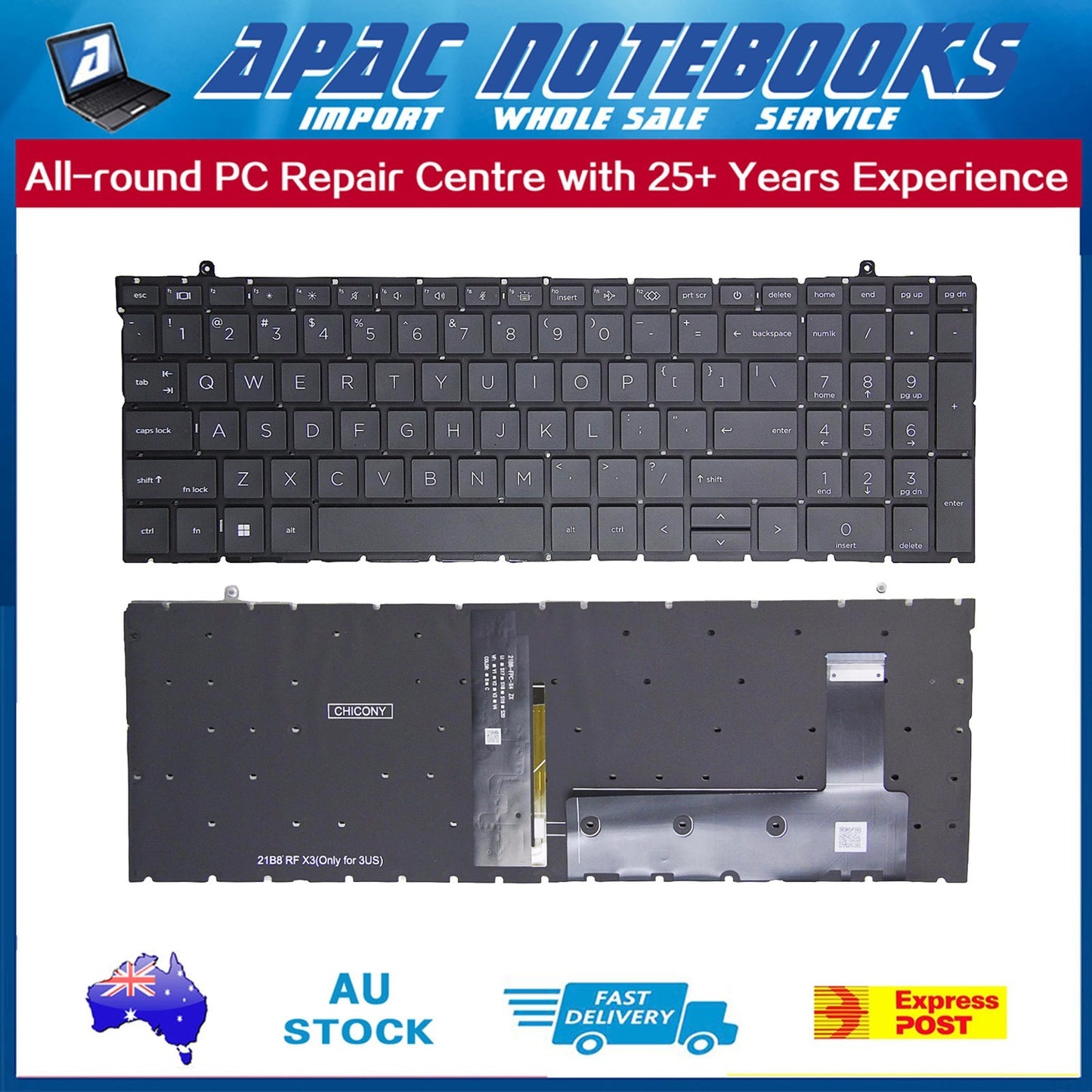 Backlit Keboard for HP EliteBook 860 16 inch G9 G10 G11 865 G9 G10 G11