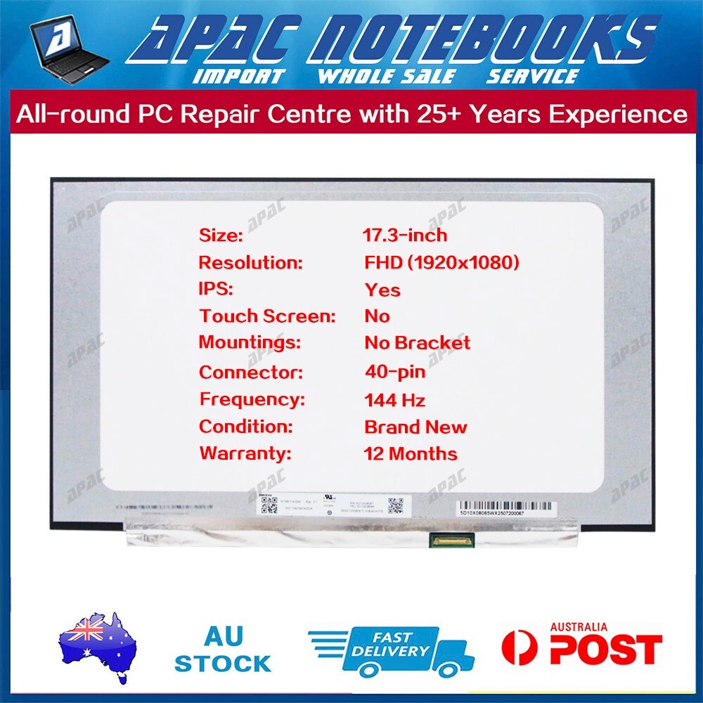 17.3" 144Hz FHD LED Non-touch Screen for B173HAN04.0 B173HAN04.4 B173HAN04.5