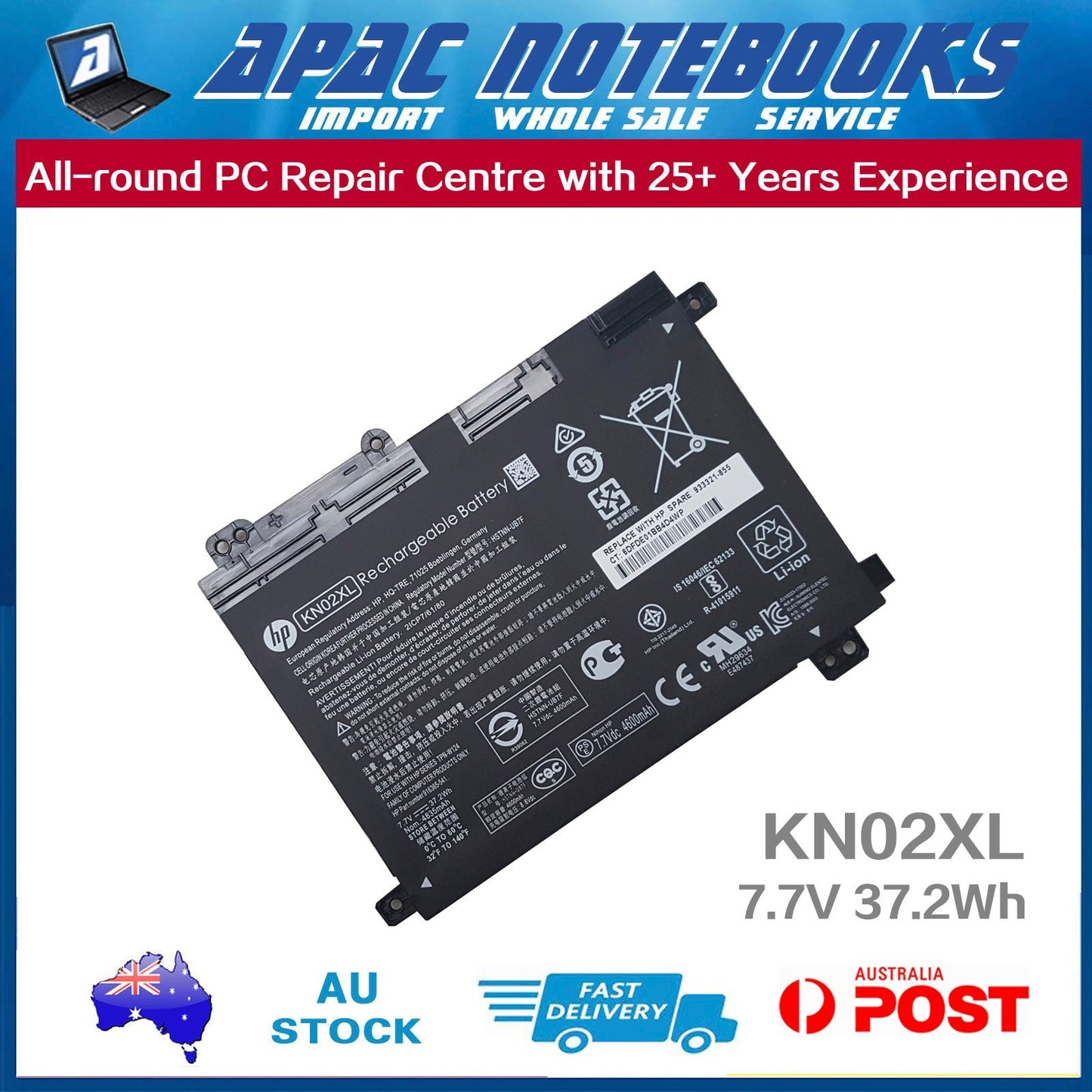 Genuine KN02XL Battery 916365-421 -541 916809-855 HSTNN-LB7R -UB7F KN02037XL