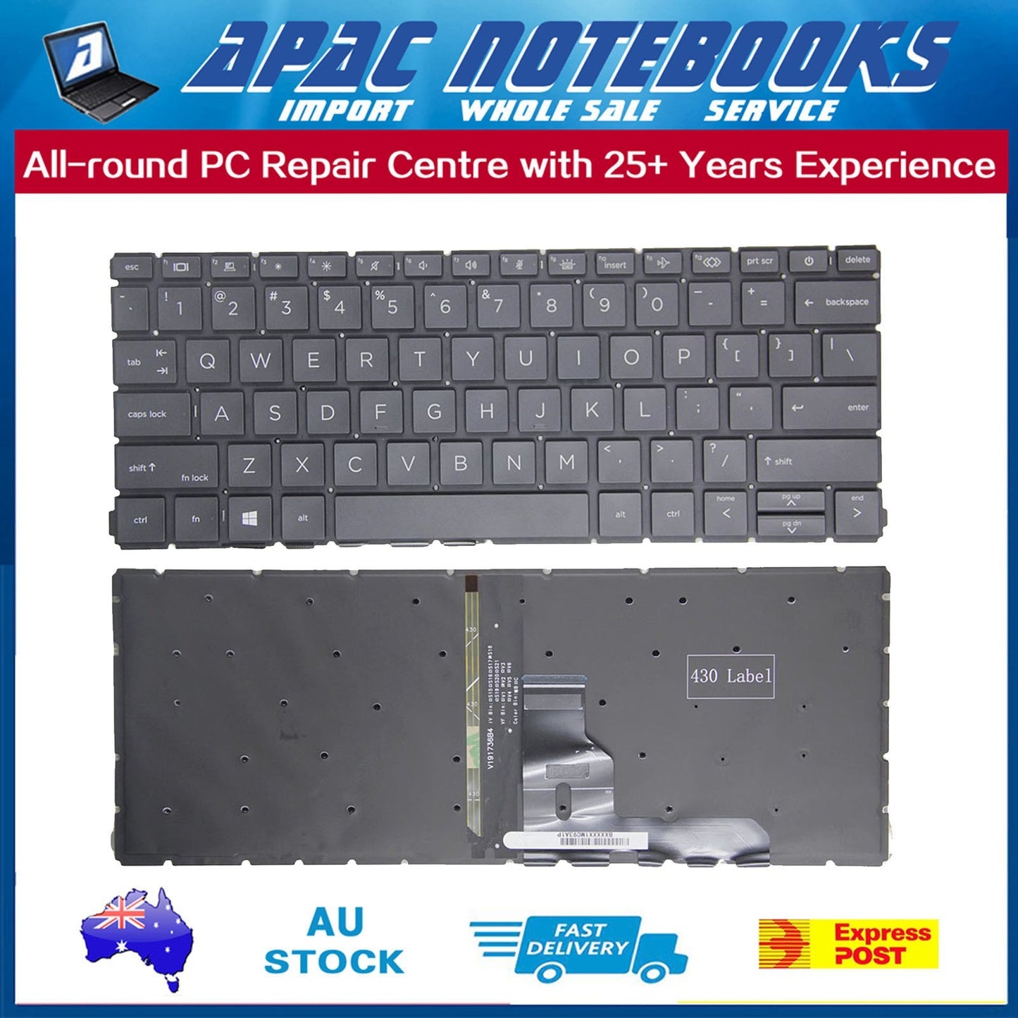 Backlit Keyboard for HP ProBook 430 G8 Probook x360 435 G7 435 G8