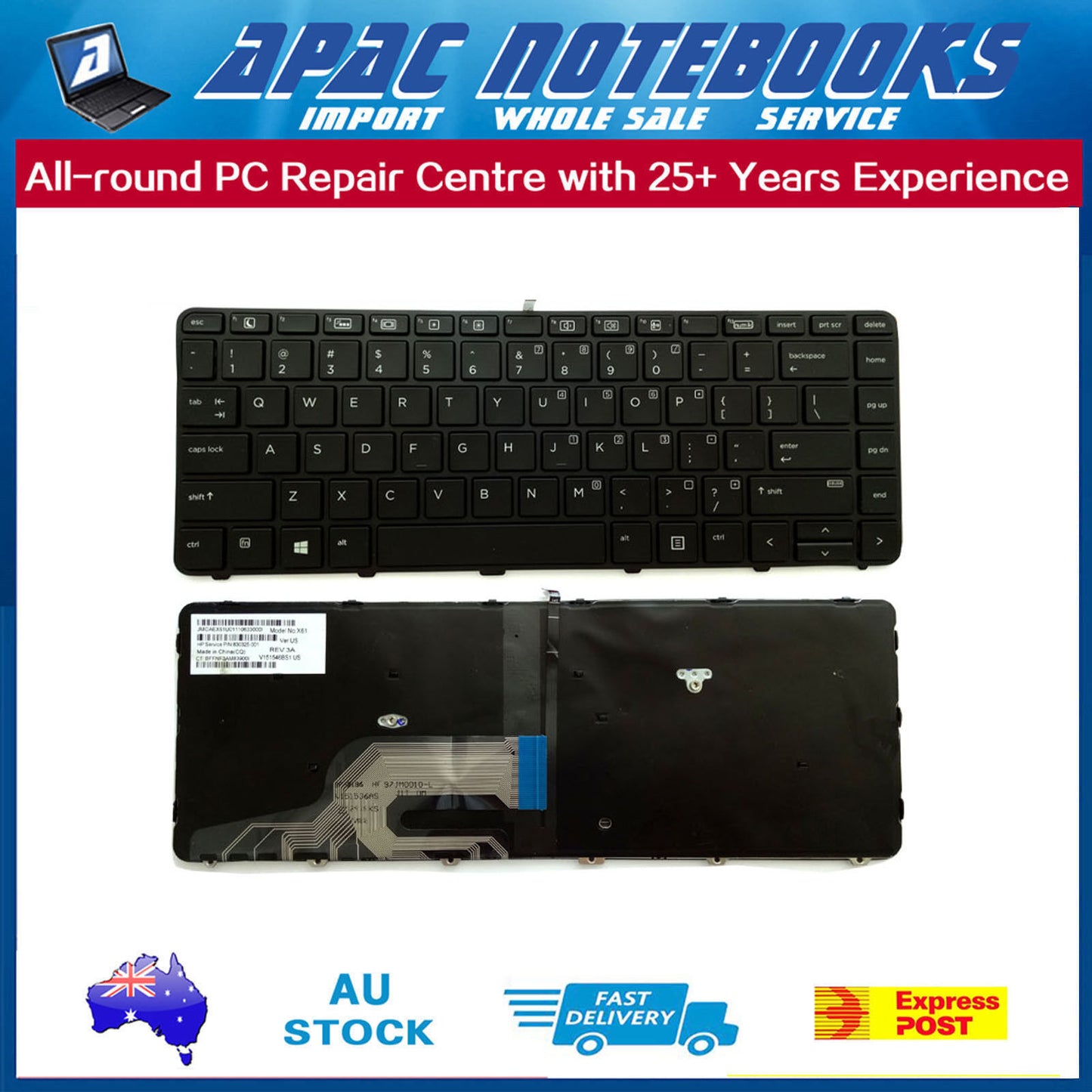 keyboard w/ Backlit for HP Probook 430 440 G3 G4 640 G2 Series