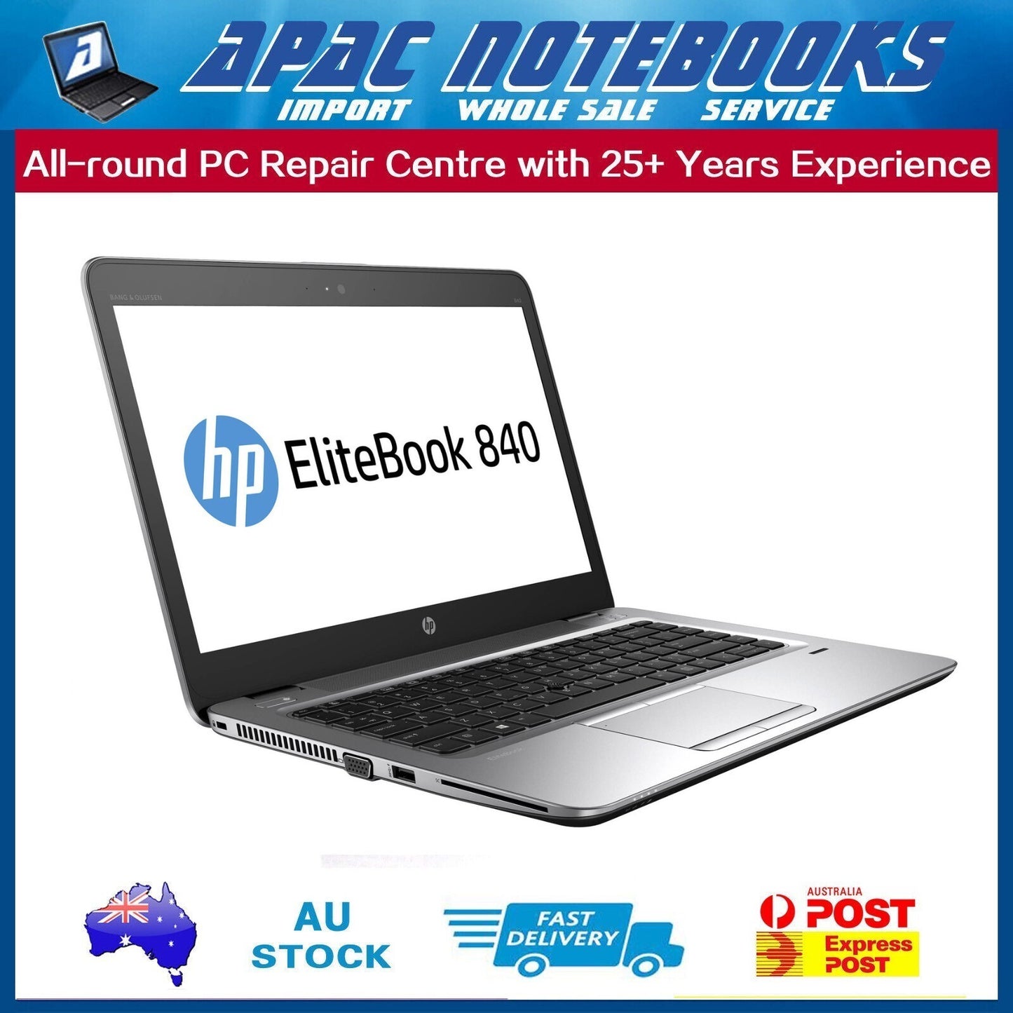 HP Elitebook 840 G4 14" Quad HD i5-7th 8GB RAM 128GB SSD Windows 11 Pro