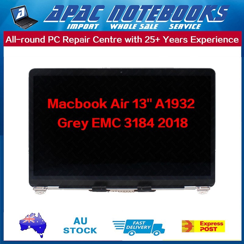 Top half Screen Display Assembly for Macbook Air 13'' A1932 2018 Grey EMC 3184