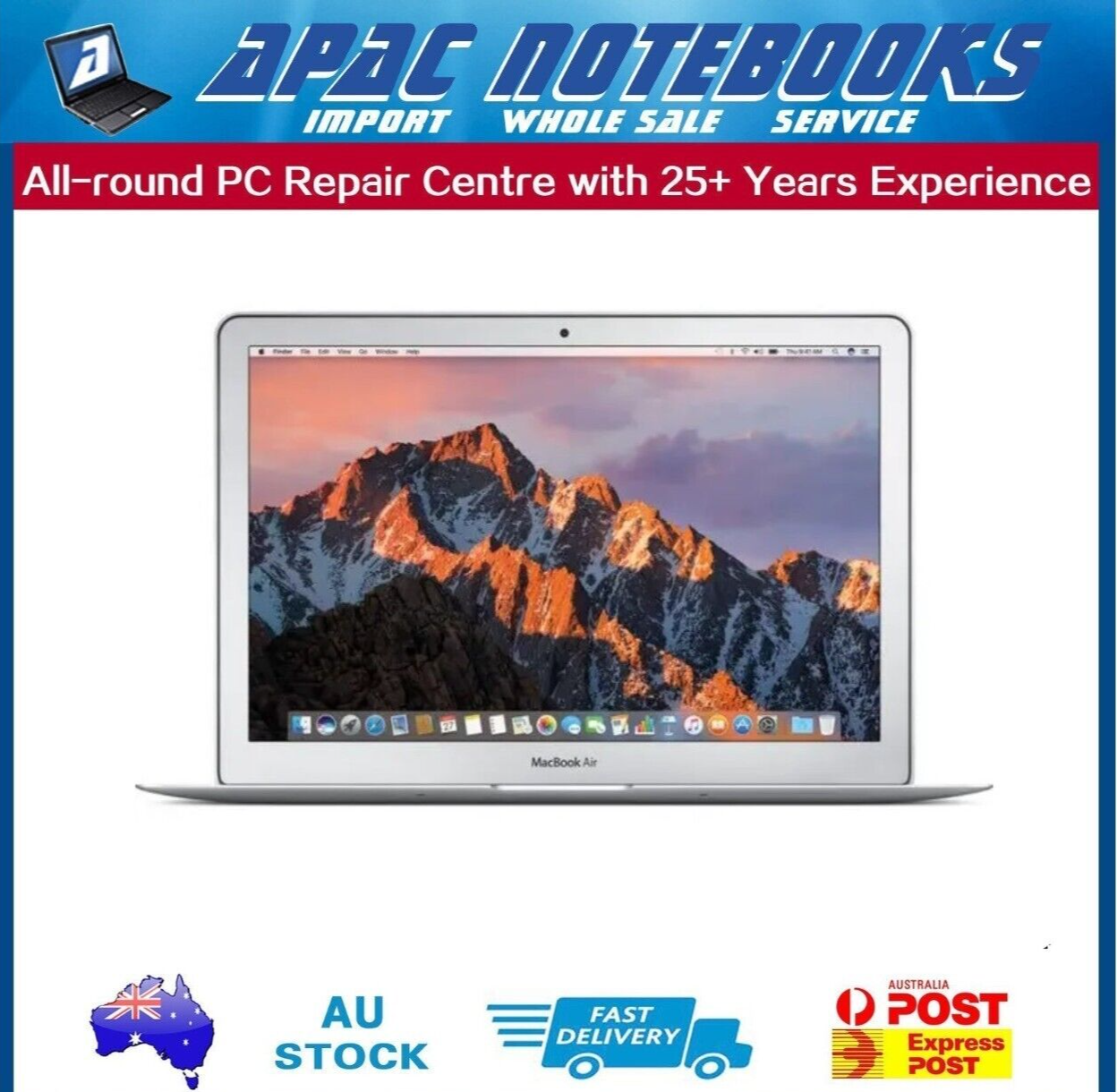 Apple Macbook Air 13." A1466 2017 i5 1.8GHz 8GB RAM 128GB SSD macOS Monterey
