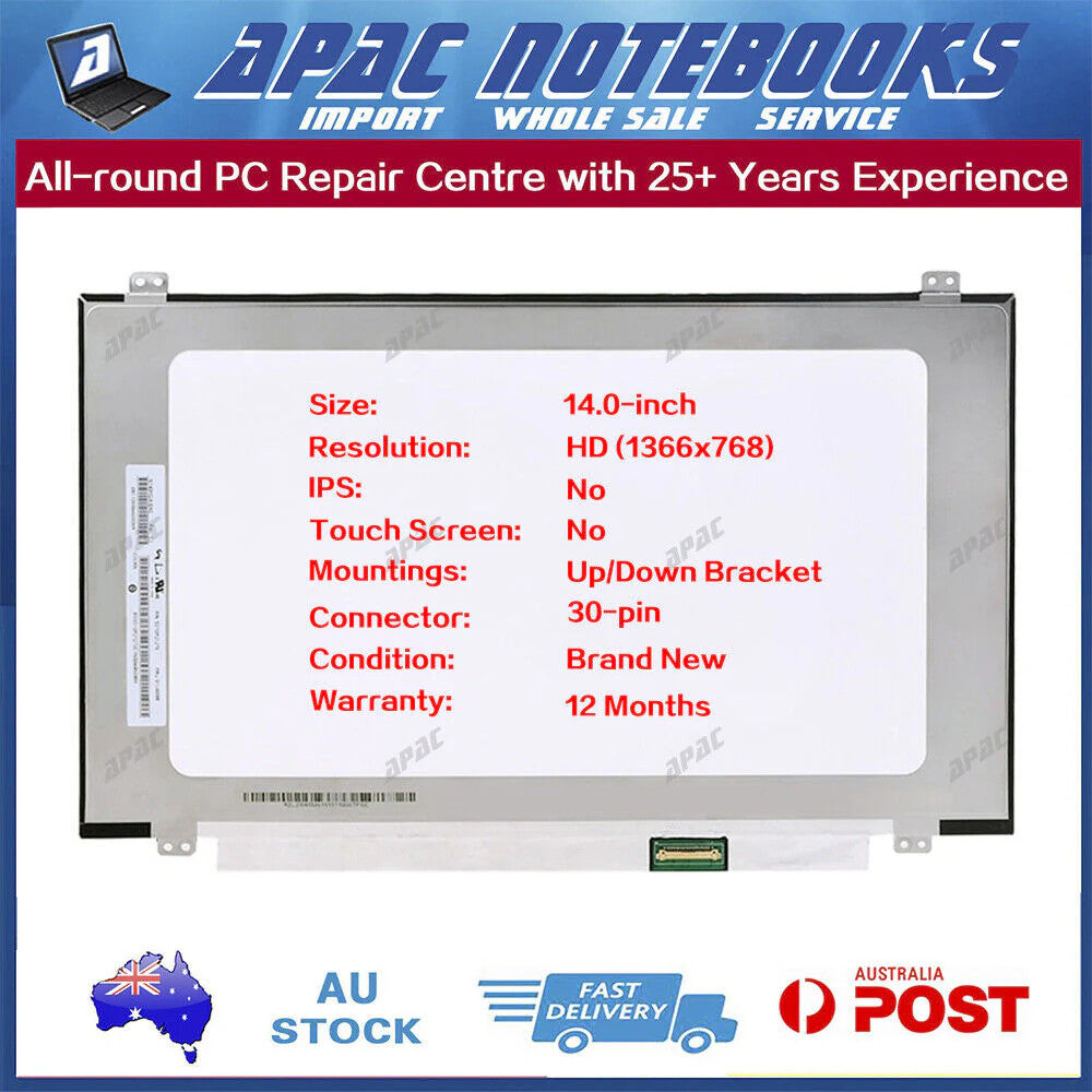 14.0" HD LED Screen for B140XTN02.A B140XTN02.B B140XTN02.E U/D Bracket