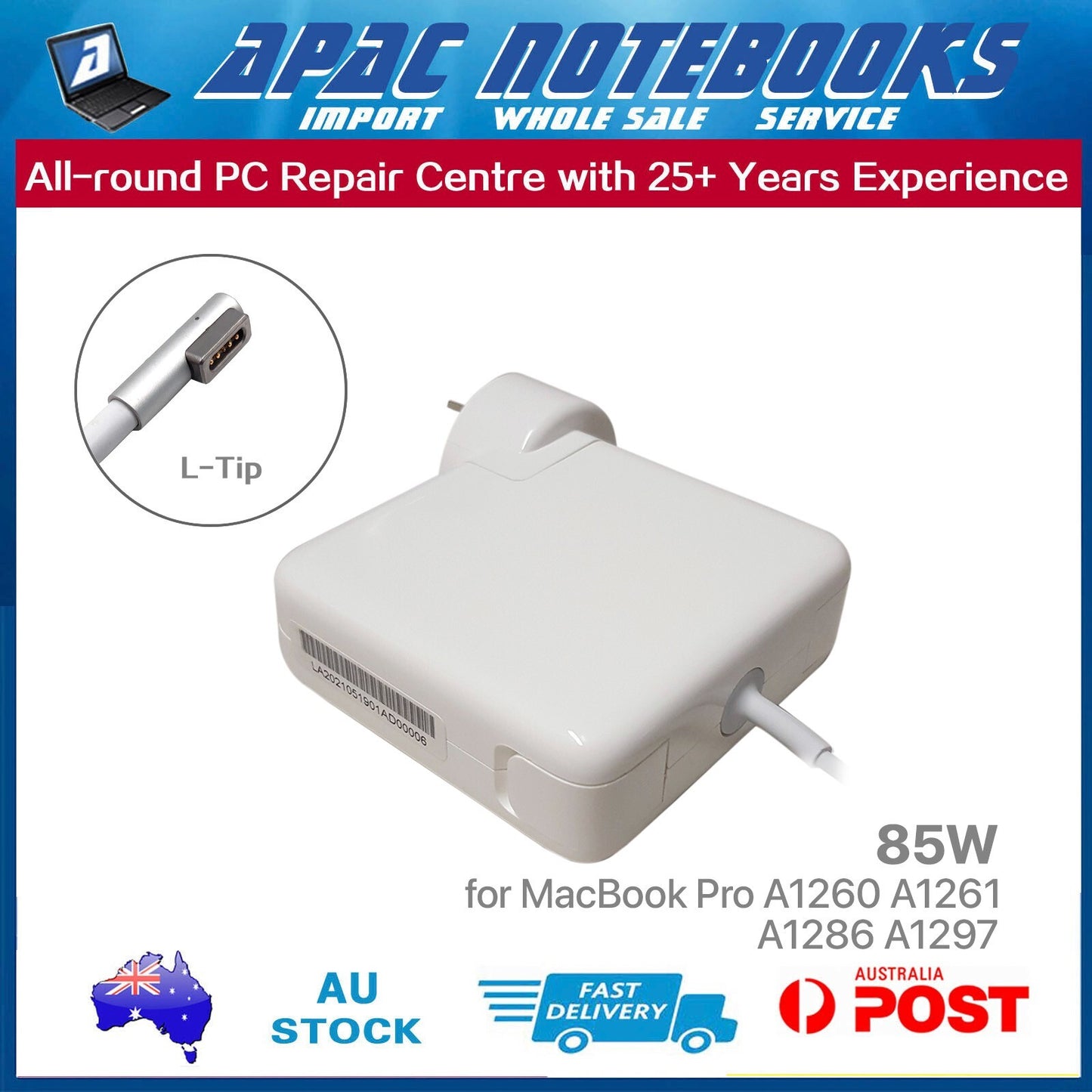 85W Charger for MacBook Pro 15" A1260 Early 2008 MacBookPro4,1 A1343