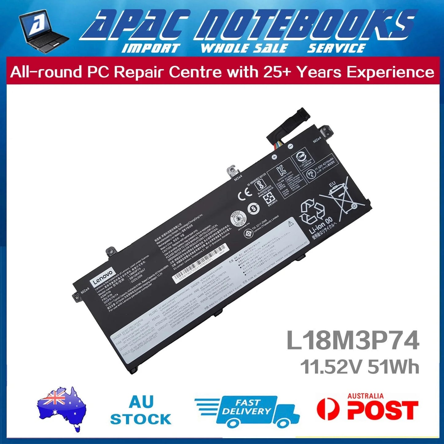 Genuine Battery for 5B10W13877 5B10W13905 5B10W13906 5B10W13907 5B10W13908 51Wh