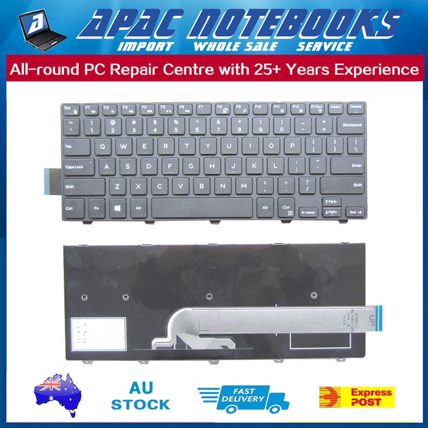 Genuine Keyboard Non-Backlit For Dell Inspiron 14 3462 3465 3467 3468 3473 3476