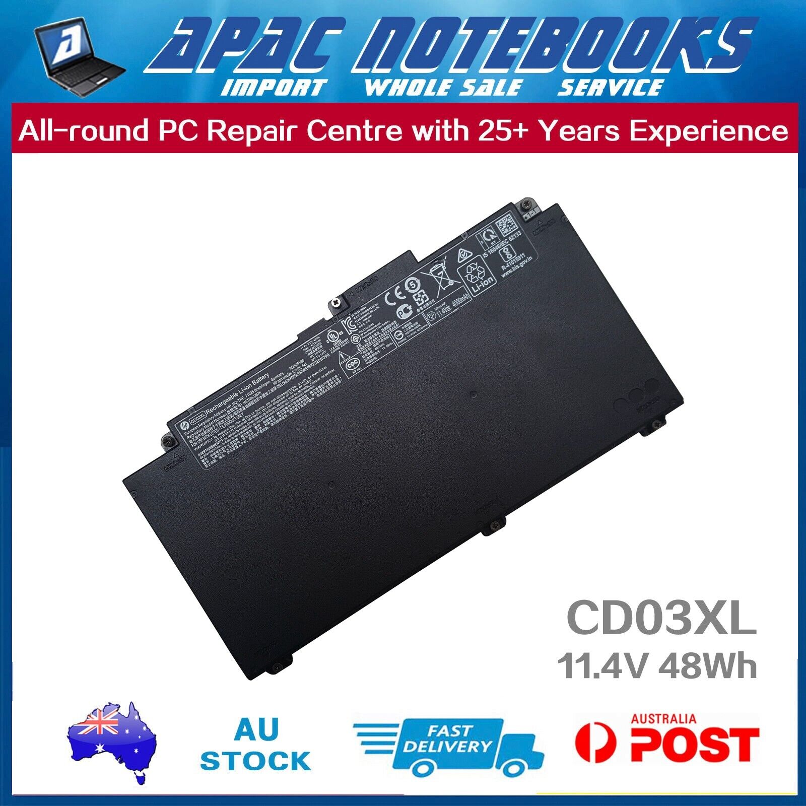 Genuine CD03XL Battery HP 931702-171 -1C1 -421 -541 931719-850 11.4V 48Wh