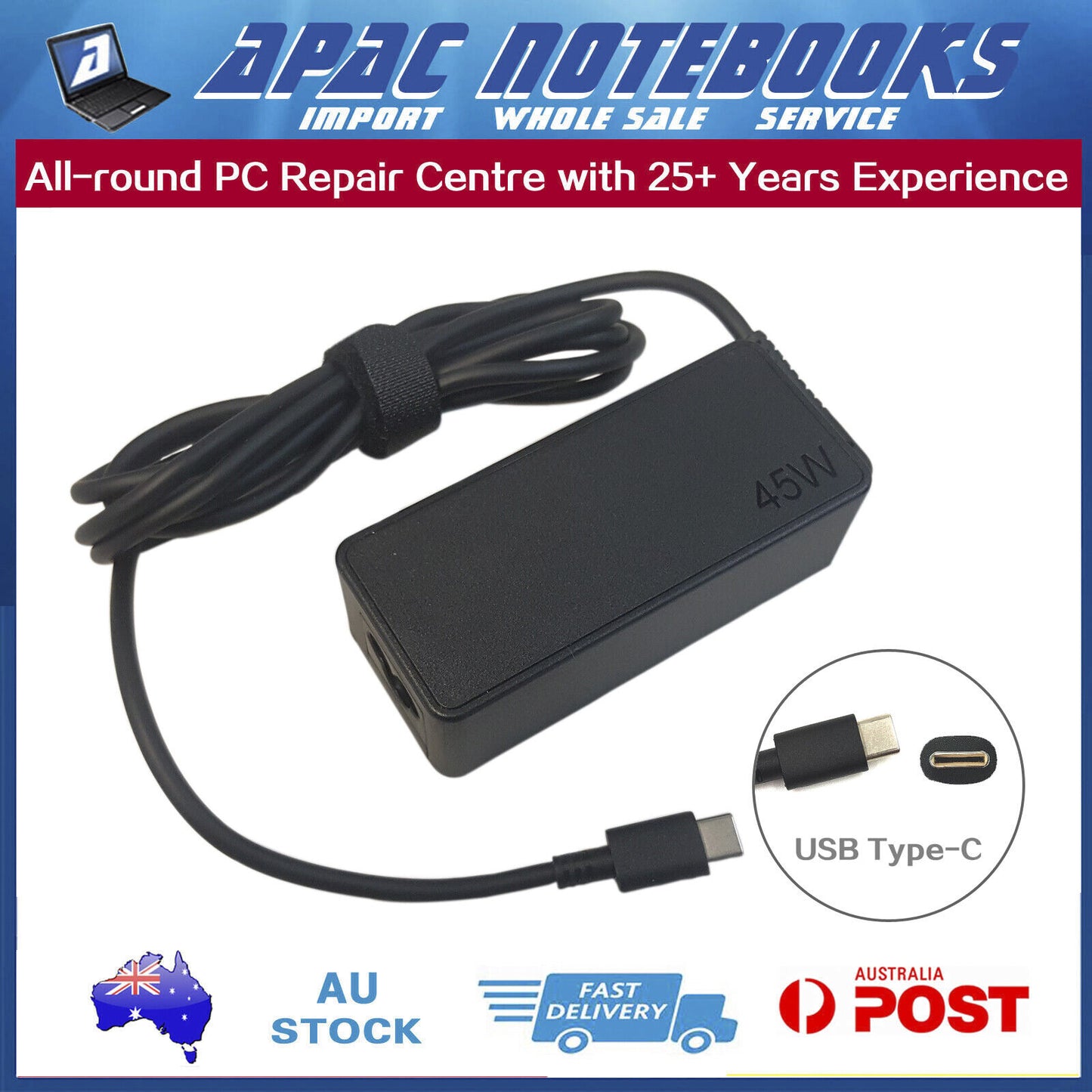 45W USB Type-C AC Adpater Charger for N23 YOGA Chromebook YOGA 720-13IKB