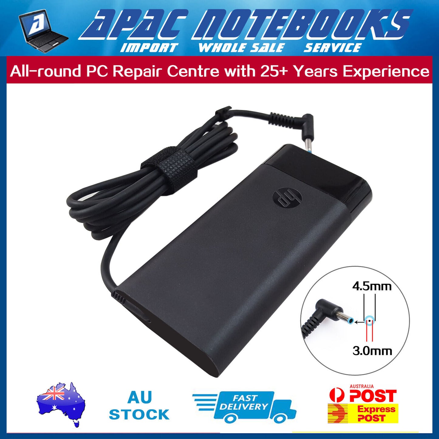 Genuine 150W AC Adapter Charger HP OEMN 17-w228tx 1DF45PA 19.5V-7.7A 4.5*3.0