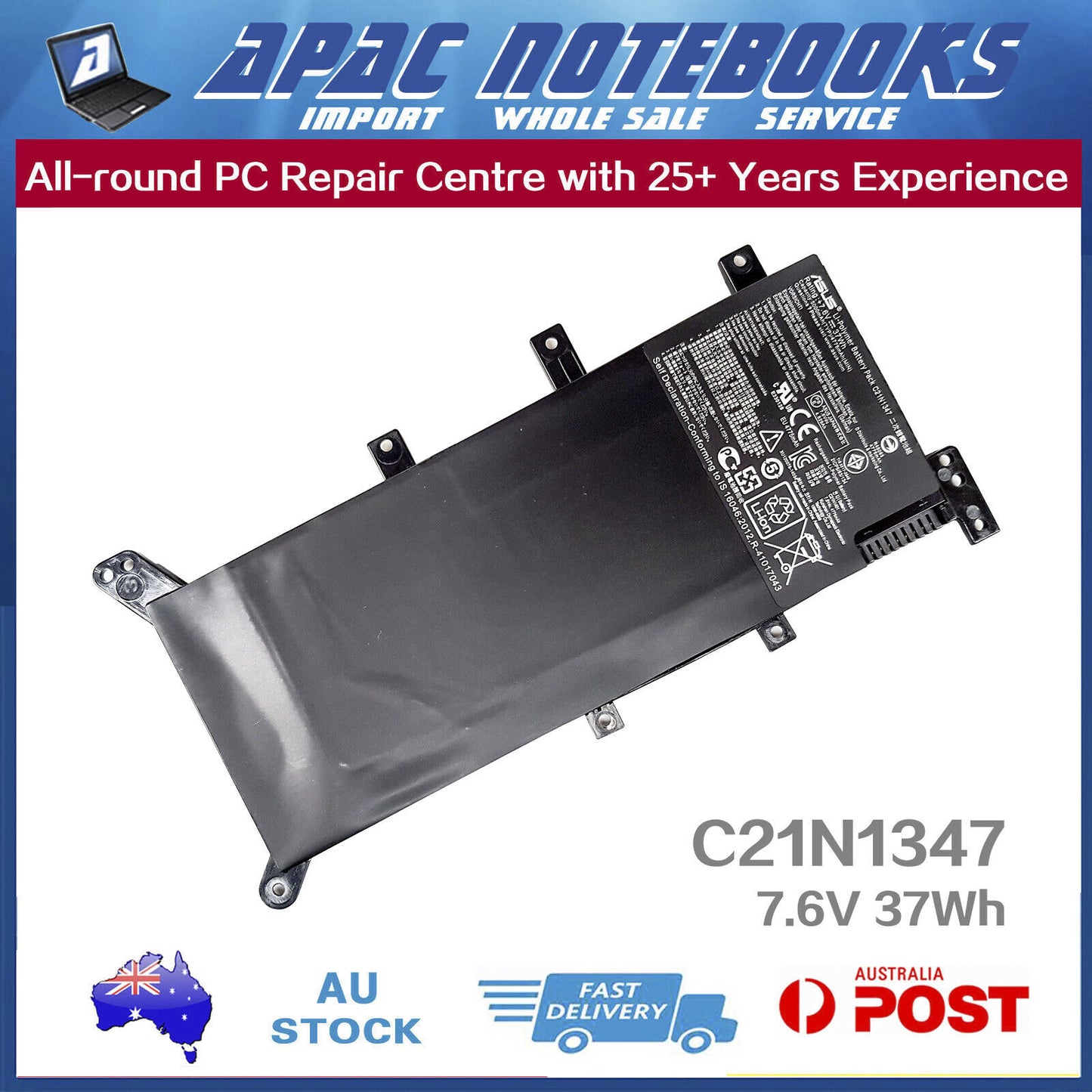 Genuine C21N1347 Battery ASUS A555L A555LD A555LF A555LJ A555LP A555QG A555UJ