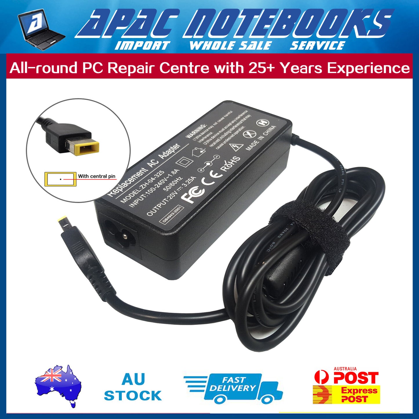 65W AC Adapter Charger for Lenovo Flex 3-1130 1470 1480 1570 1580