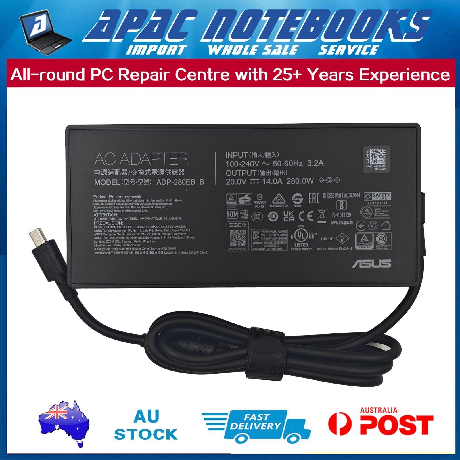 Genuine 280W Charger for ASUS ROG Strix G18 G815 G815L G815LP G815J G815JMR