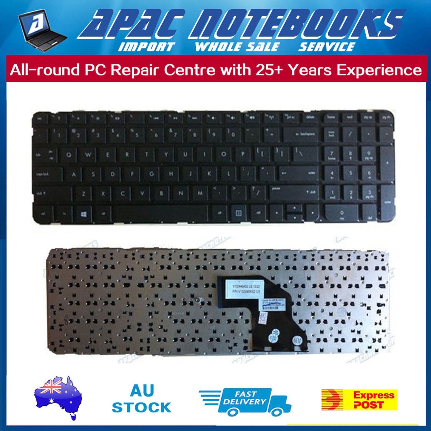 Genuine Keyboard no frame For HP P/N:685612-001 Notebooks