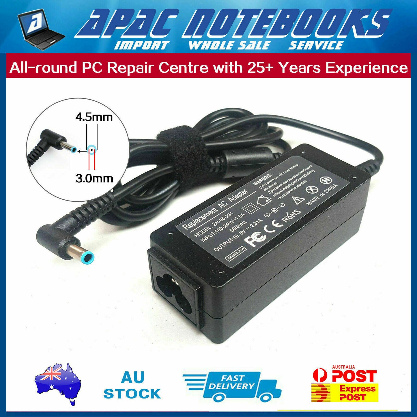 45W AC Adapter Charger for HP Notebook 15-r 15-r001tu 15-r016tu 15-r017tu