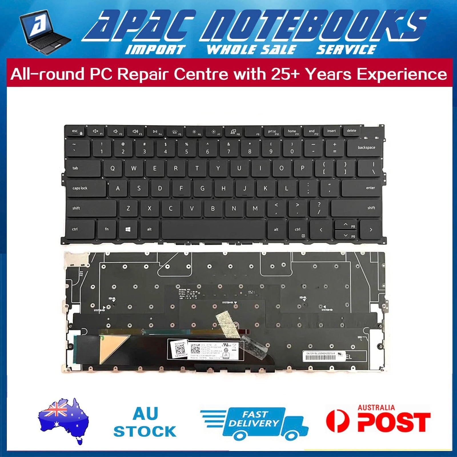Backlit Keyboard for Dell XPS 13 9300 9310 00Y78C 0Y78C