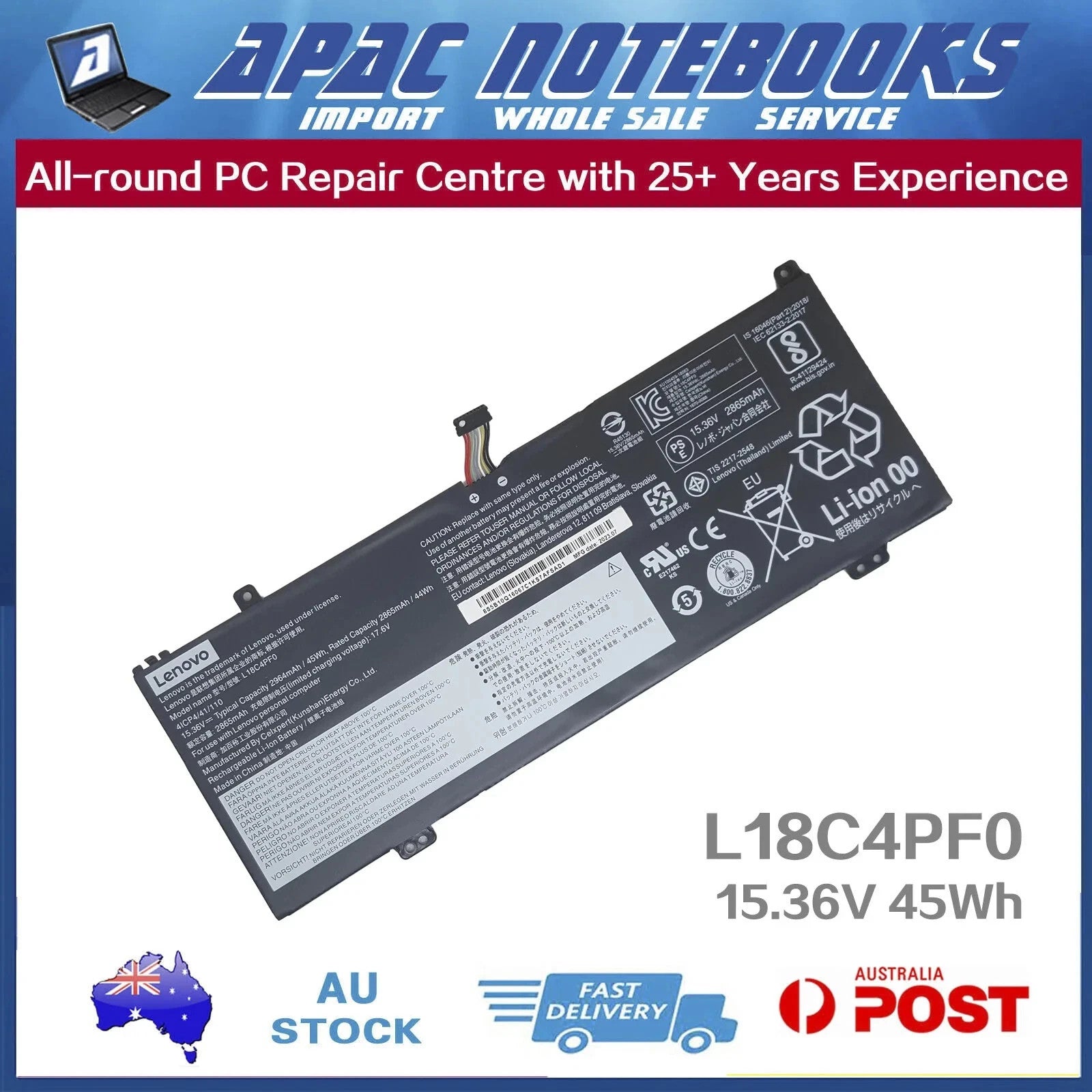 Genuine Battery for ThinkBook 13s IML 13s IWL 14s IML 14s IWL 15.36V 45Wh
