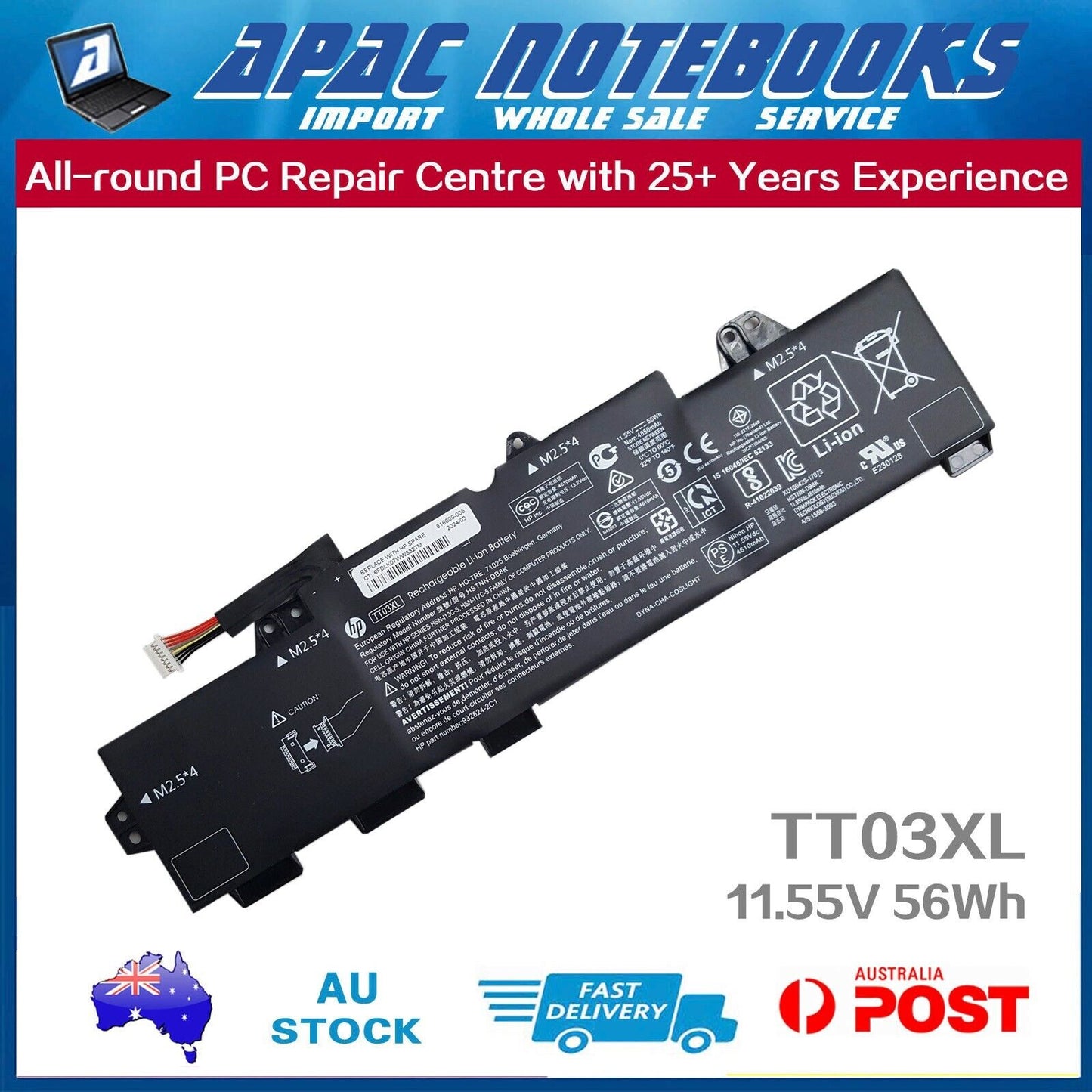 Genuine TT03XL Battery HP 923824-421 -1C1 -2C1 933322-855 HSTNN-DB8K -LB8H 56Wh