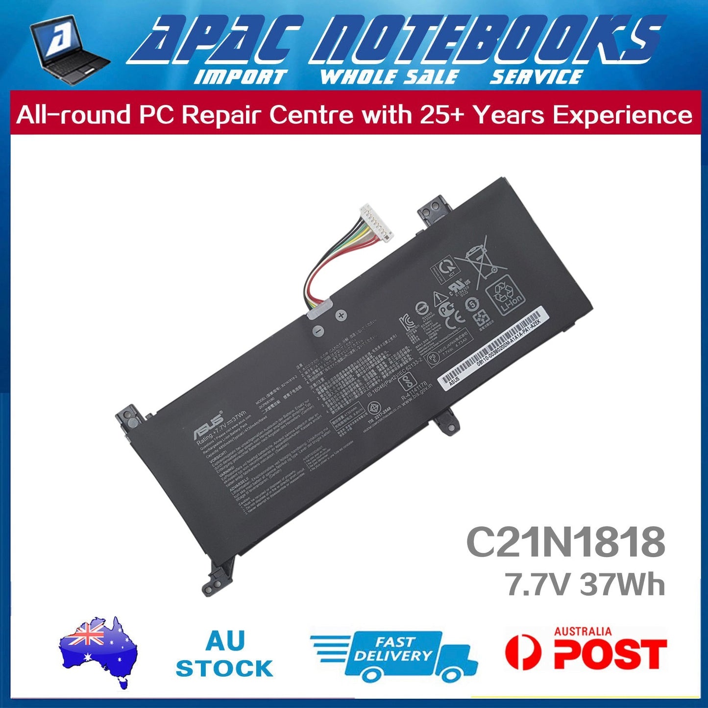 Genuine ASUS Battery C21N1818 Vivobook 14 A412 D412 F412 K412 M412 X412 S14 S412