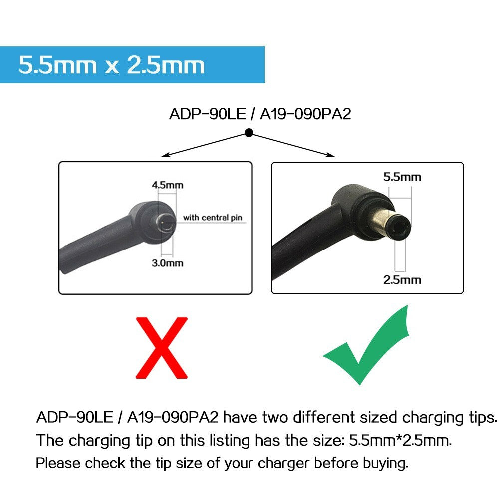 Genuine 90W AC Adapter Charger ASUS ADP-90LE B A19-090PA2 4.5mm 5.5mm