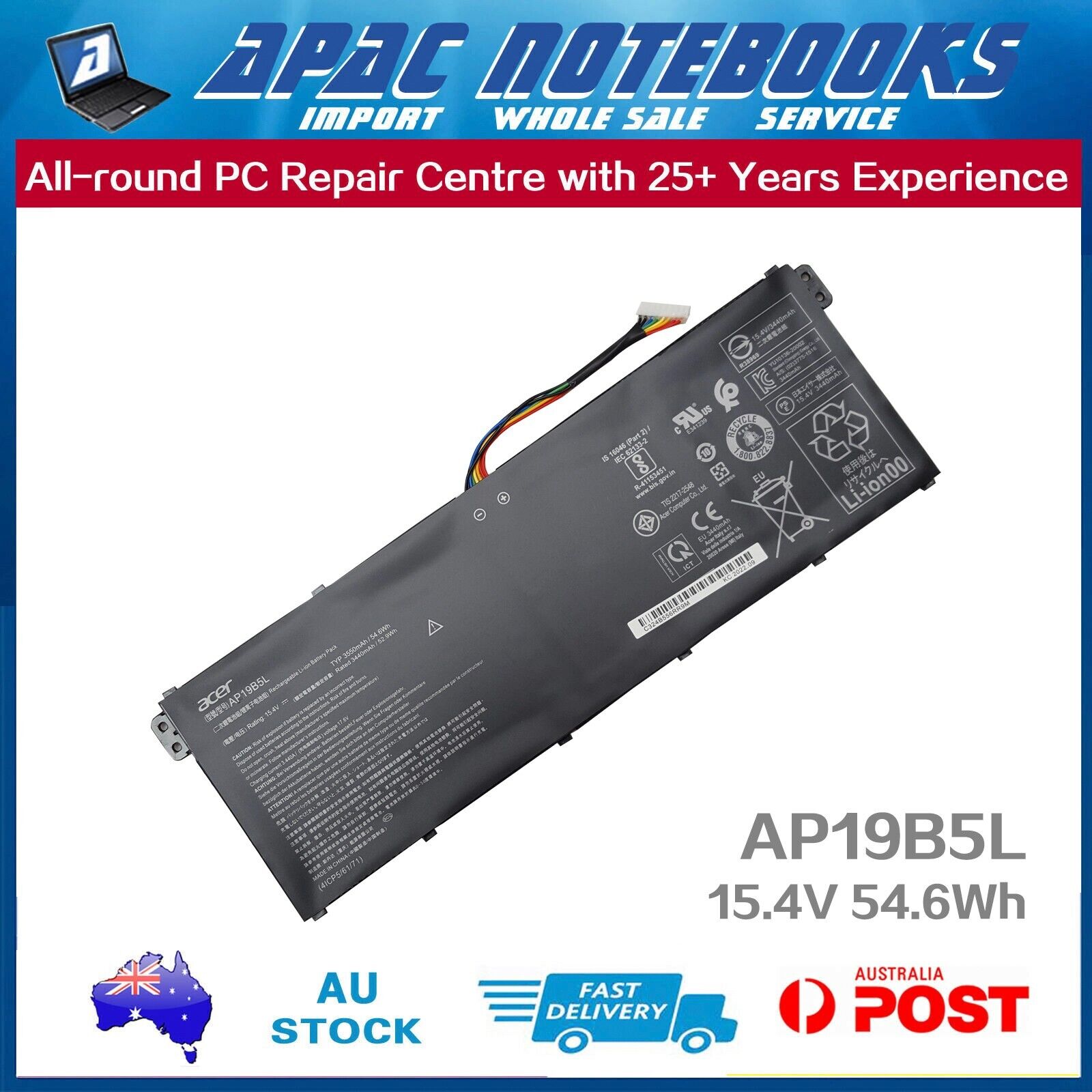 Genuine Acer Battery Aspire Vero AV15-51 Swift 3 SF314-512 15.4V 54.6Wh