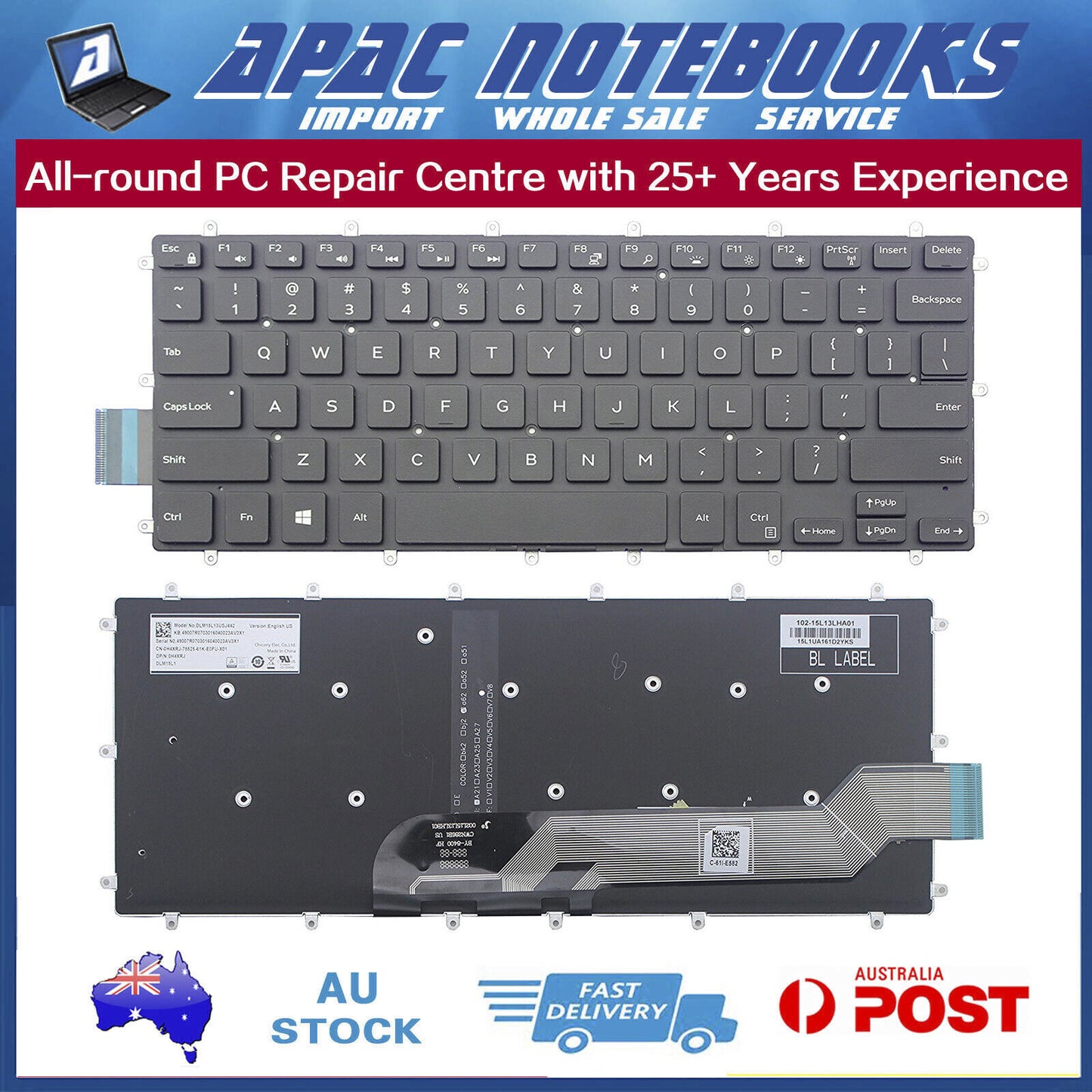 Genuine keyboard With Backlit For DELL Inspiron 14 7460 Gaming 7466 7467