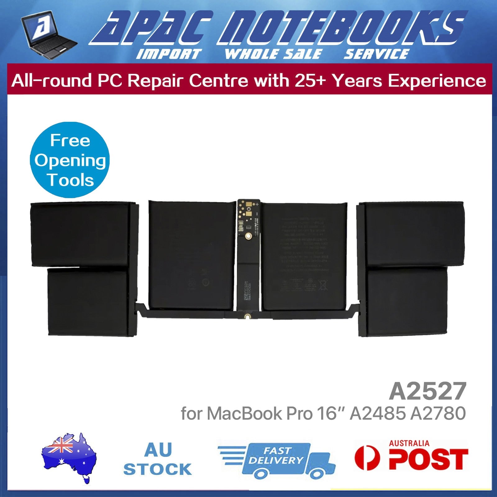 Genuine A2527 Battery for MacBook Pro 16" A2485 2021 A2780 2023 11.45V 99.6Wh