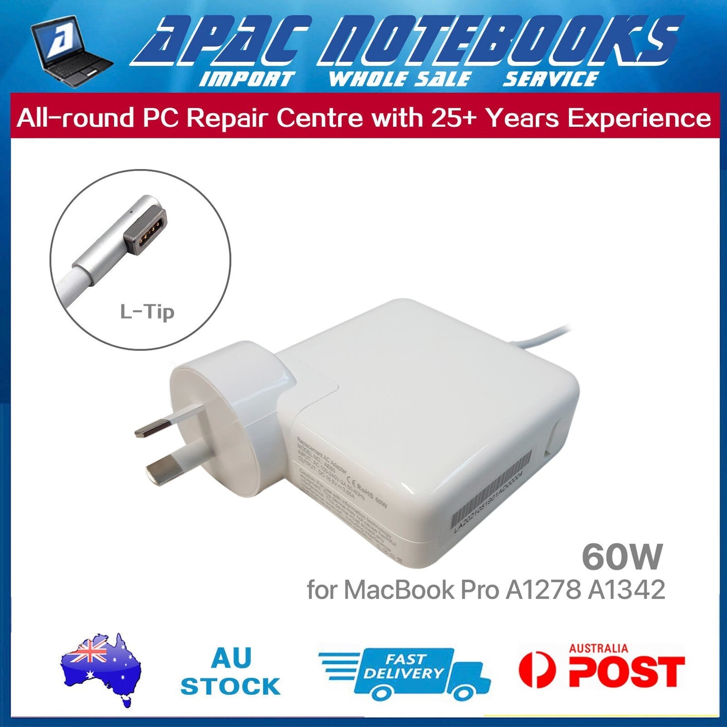 60W Charger for MacBook Pro 13" A1278 Mid 2009 MacBookPro5,5 A1344
