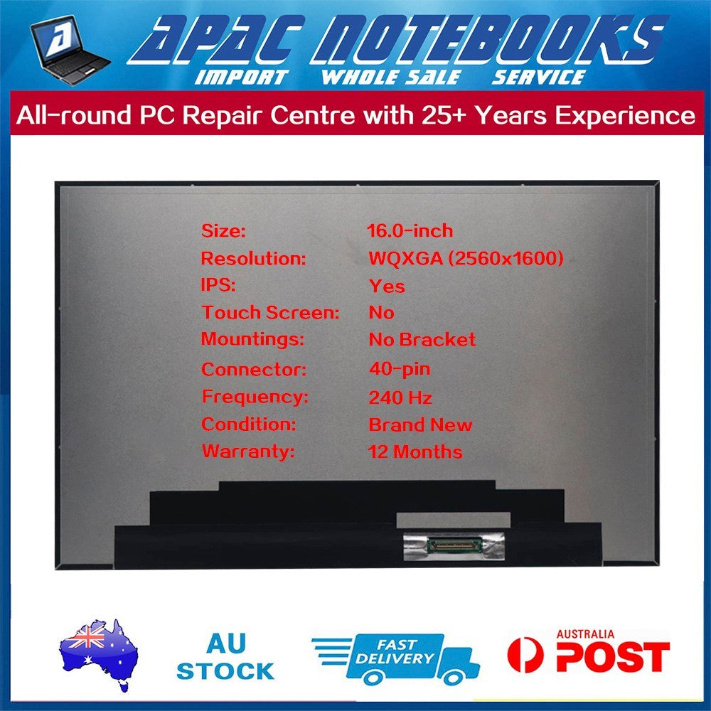16.0" 240Hz 2560x1600 IPS LED Screen NE160QDM-NZ3 NE160QDM-NZB MNG007DA2-3