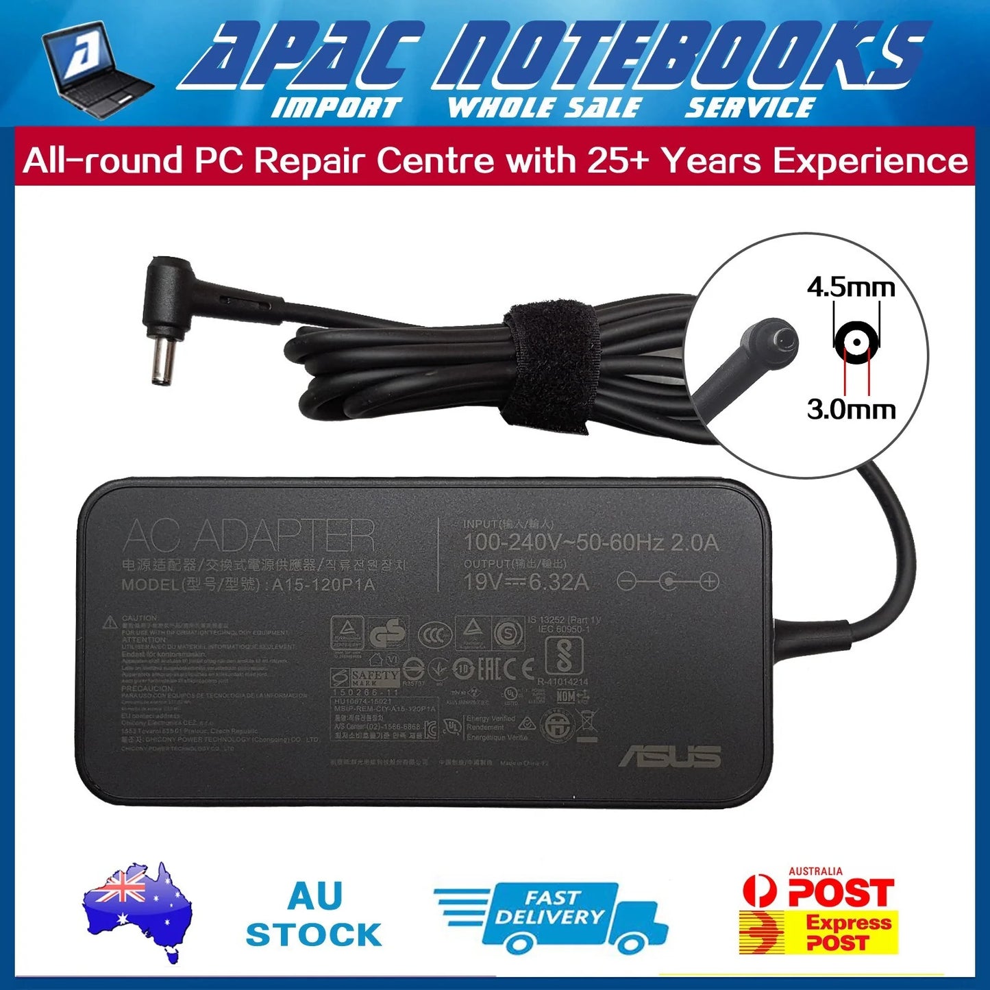 Genuine 120W AC Adapter Charger ASUS UX501 UX550VD G501J