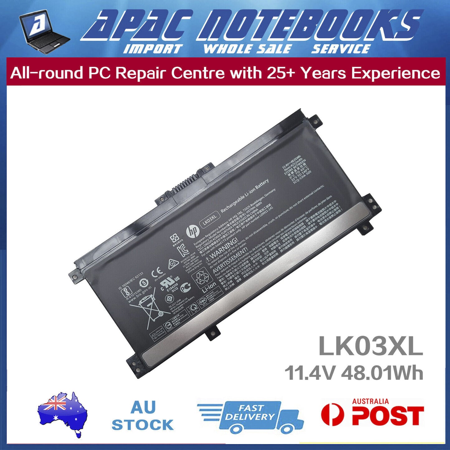 Genuine LK03XL Battery HP ENVY x360 15-bq 15-bq002au 15-bq100au 15m-bq 48Wh