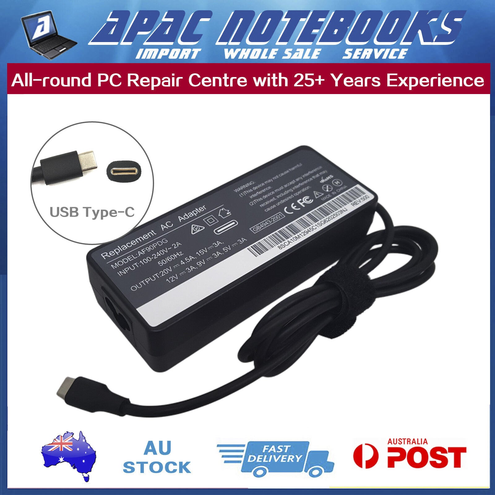90W USB Type-C Charger for Acer Swift Go 14 AI SFG14-01 SFG14-41 SFG14-42