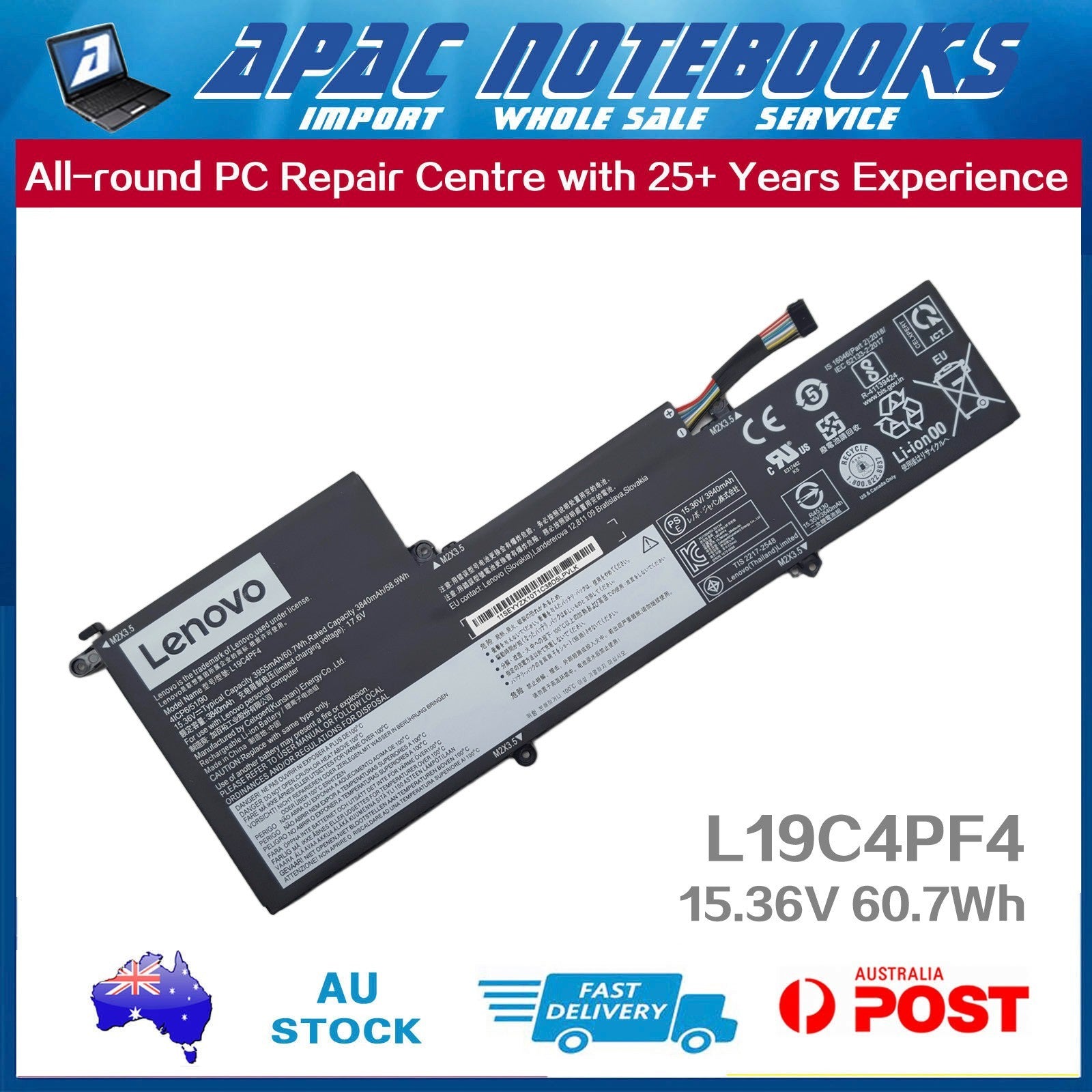Genuine Battery for L19C4PF4 L19D4PF4 L19M4PF4 5B10W65273 5B10W65276 5B10W65297