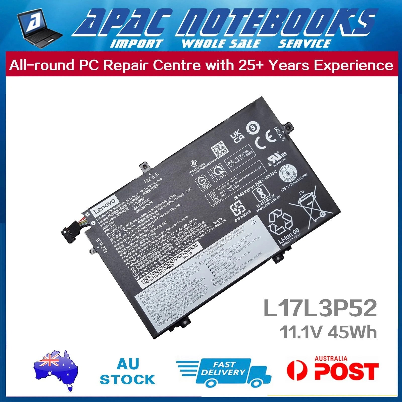 Genuine Battery for ThinkPad L14 20U1 20U2 20U5 20U6 Gen2 20X1 20X2 20X5 20X6