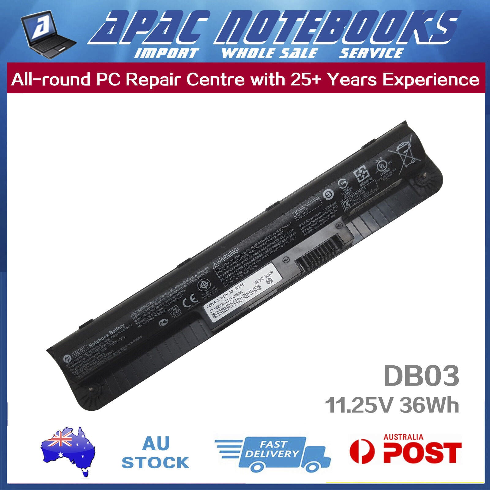 Genuine DB03 Battery HP Probook 11 EE G1 ProBook 11 G2 DB03036 DB06 11.25V 36Wh