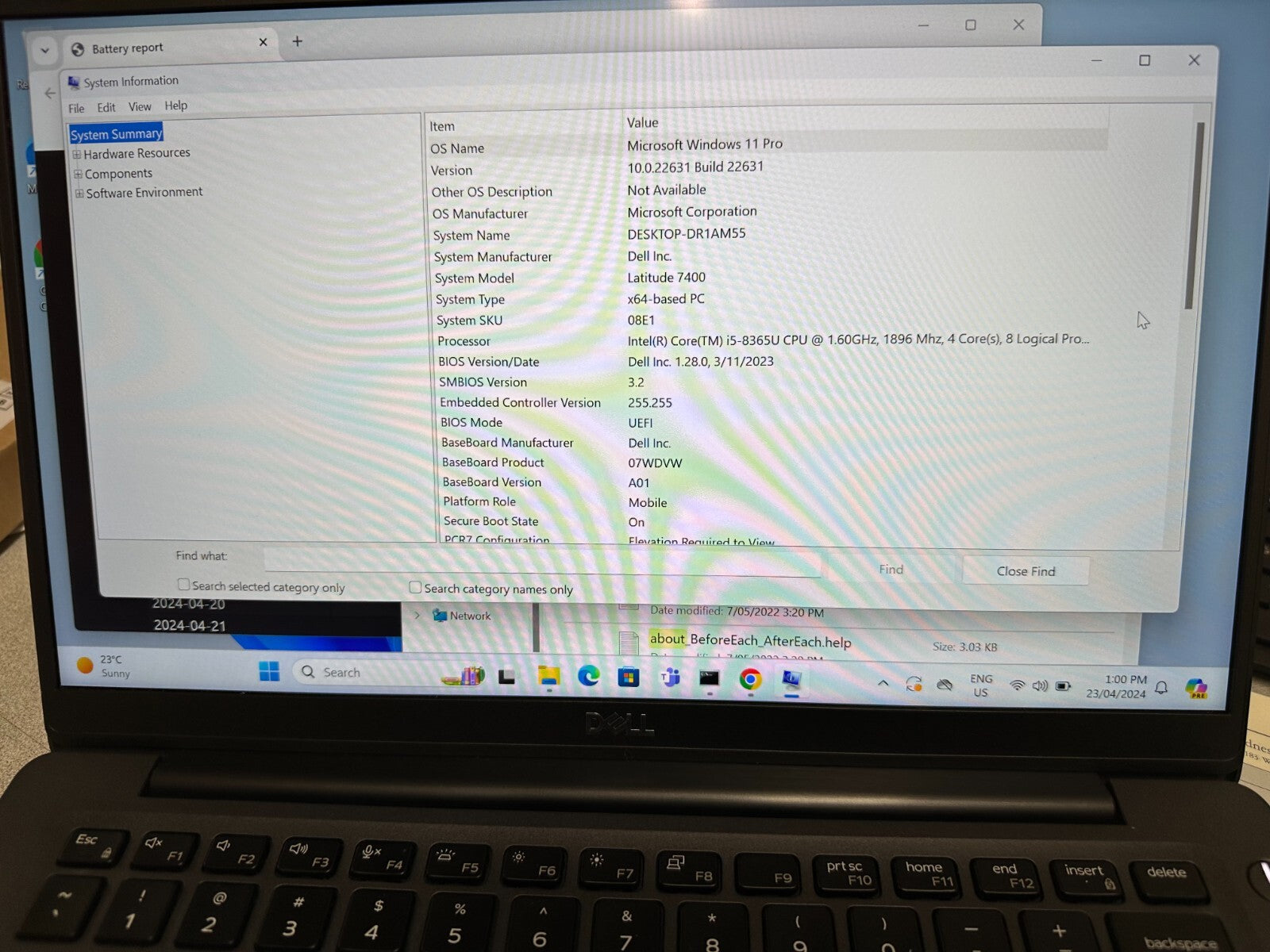 Dell Latitude 7400 14" Touch Laptop - i5-8365U  8GB RAM  256GB SSD Window 11 Pro