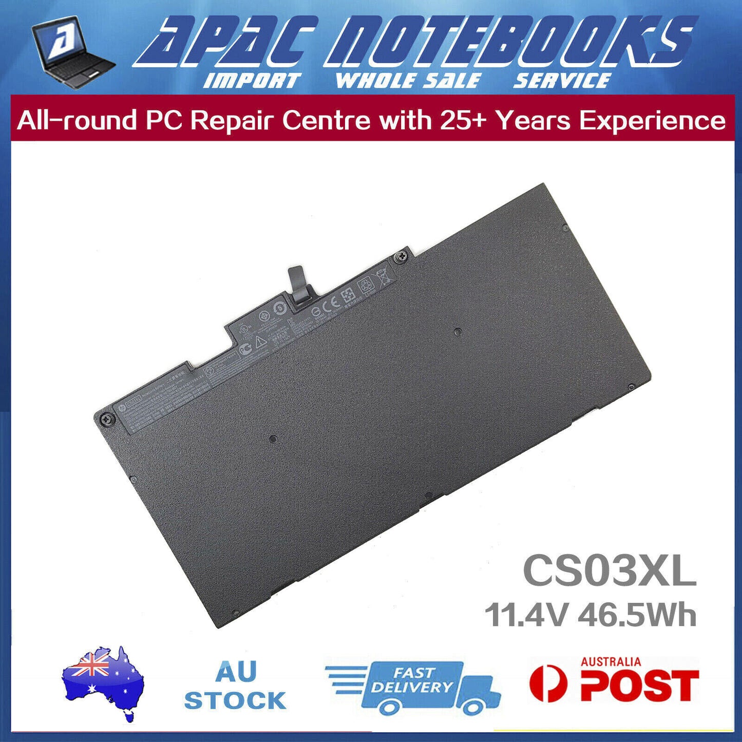 Genuine CS03XL Battery HP EliteBook 745 755 840 848 850 G3 G4 TA03XL 11.4V 46Wh