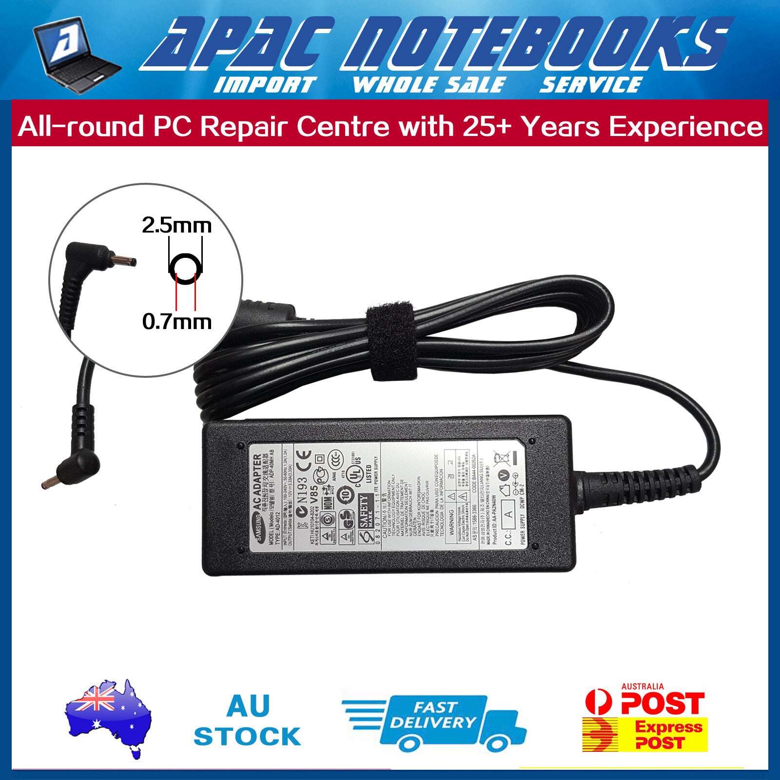 Genuine 40W AC Adapter Charger Samsung XE700T1C-A02AU AO2AU