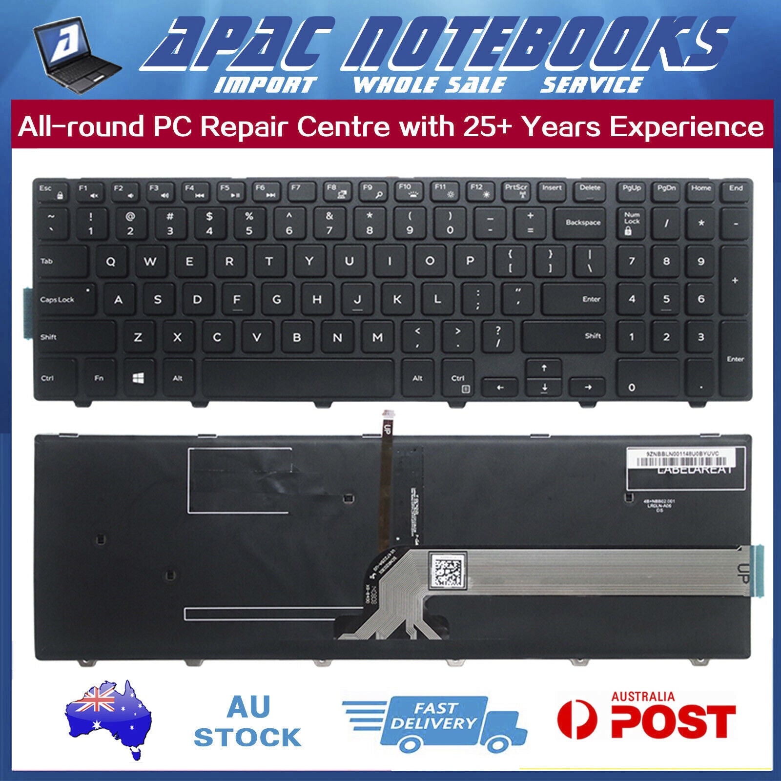 Genuine Backlit Keyboard for Dell Inspiron 15 3555 3559 3565 3567