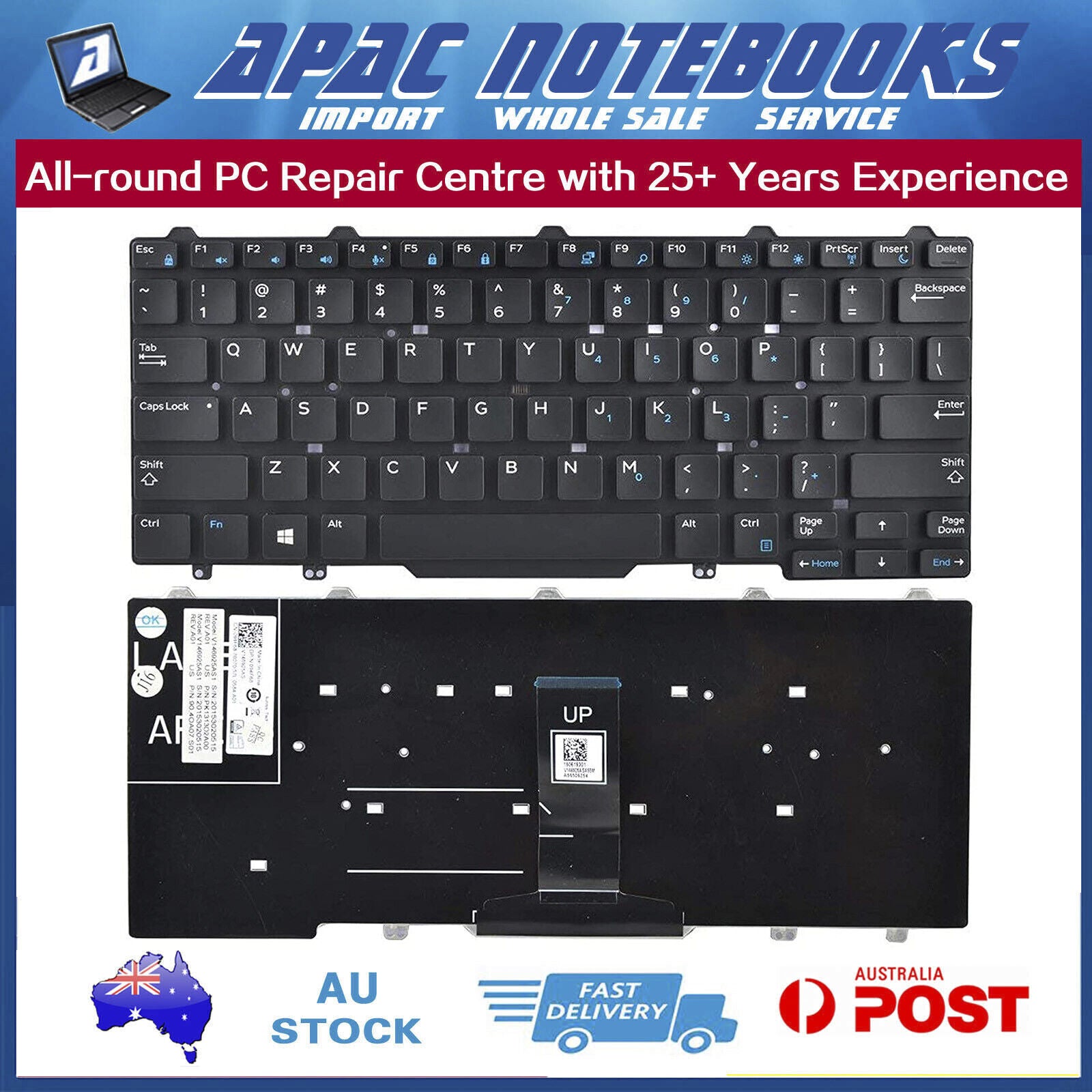 Genuine Keyboard Without trackpoint Frame For Dell Latitude 7480