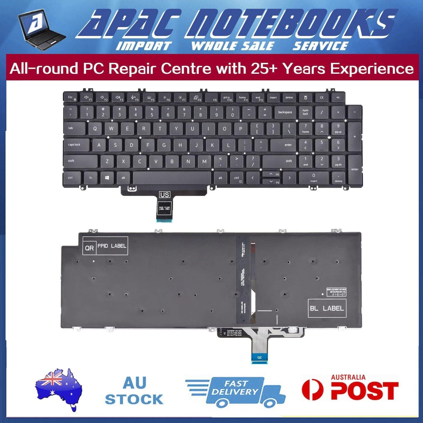 Backlit Keyboard for Dell Precision 7670 7680 7770 7780