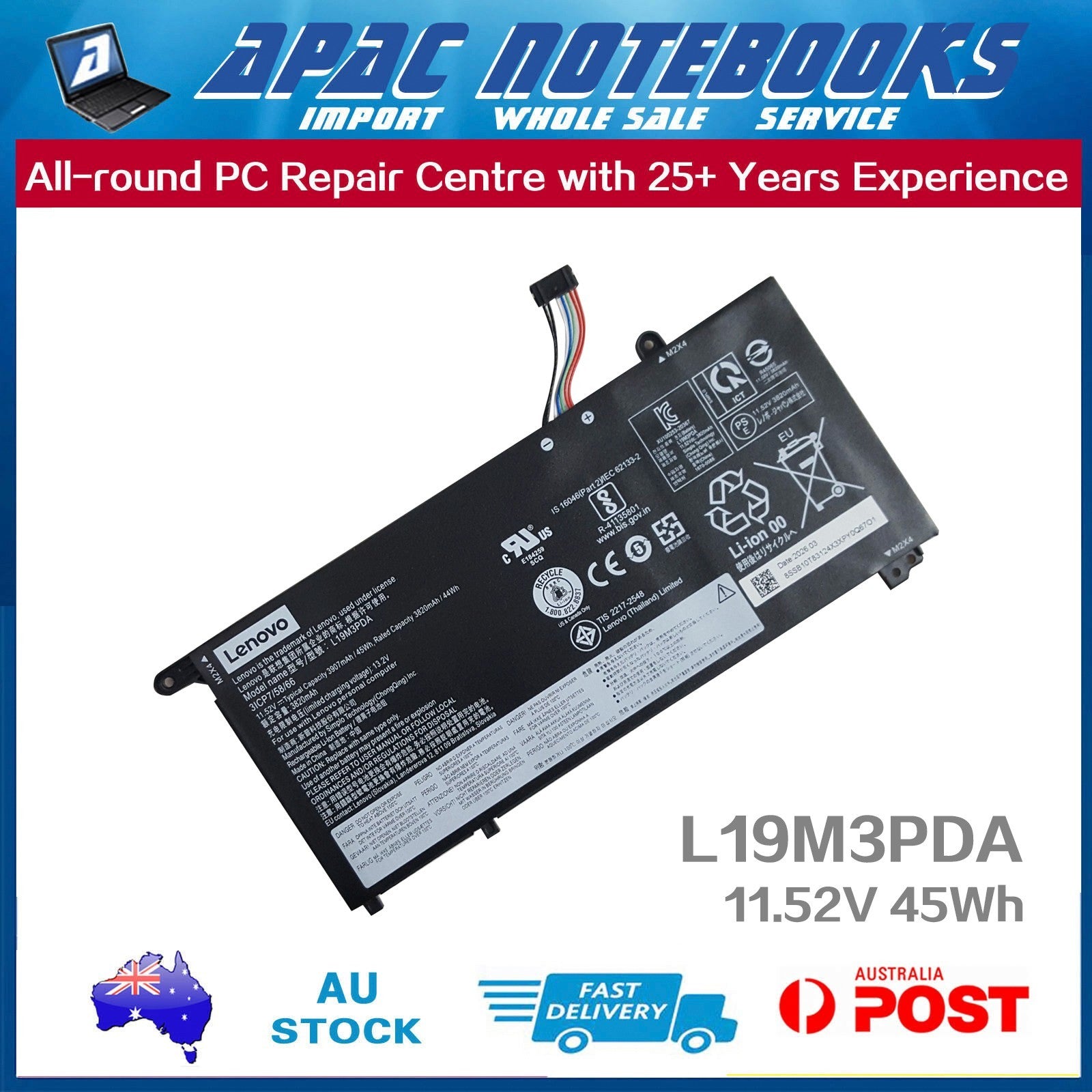 Genuine Battery for ThinkBook15 G2 ITL ARE G3 ITL ACL G4 IAP ABA G5 IRL ABP 45Wh